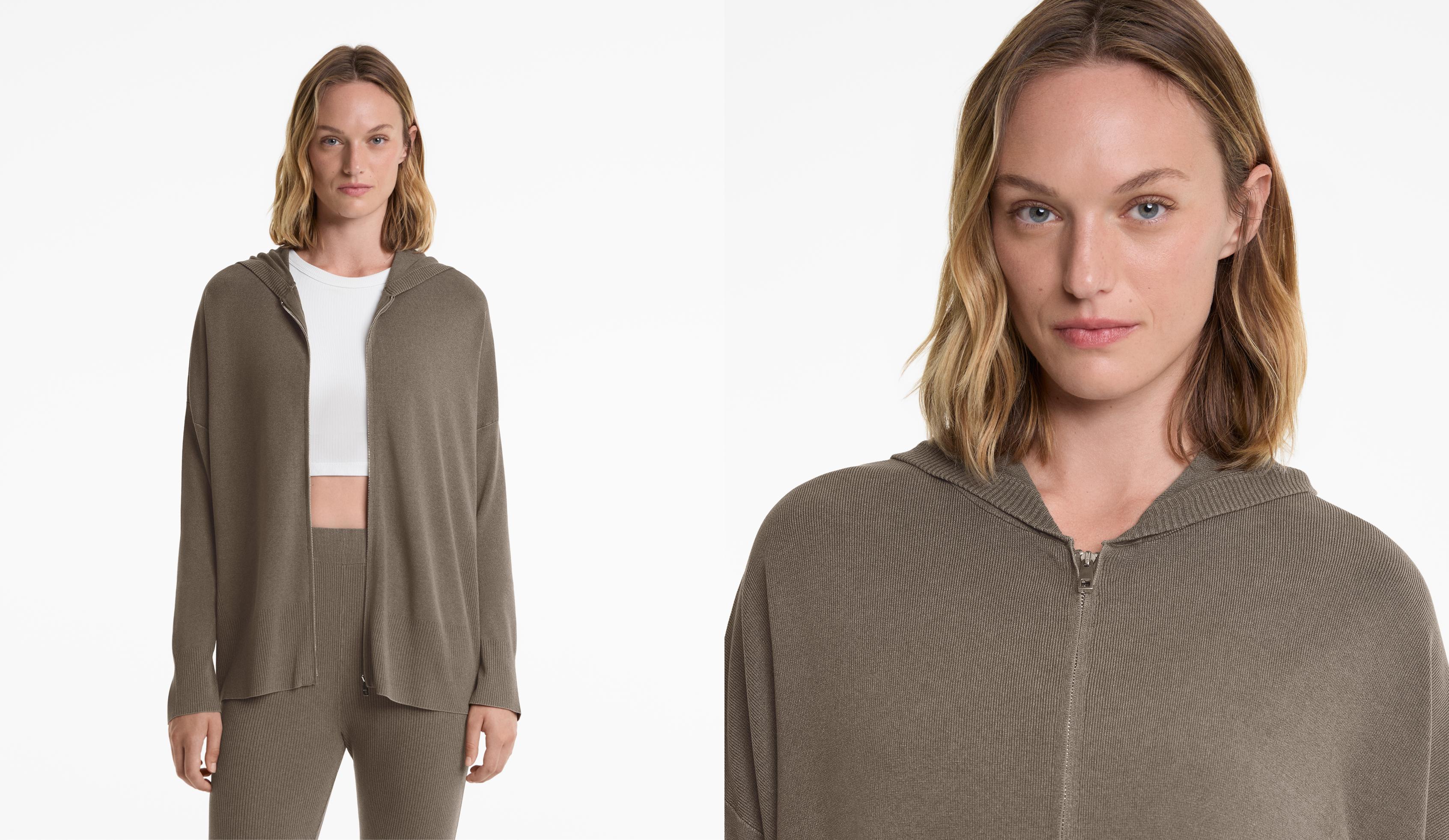 Long washed knit jacket