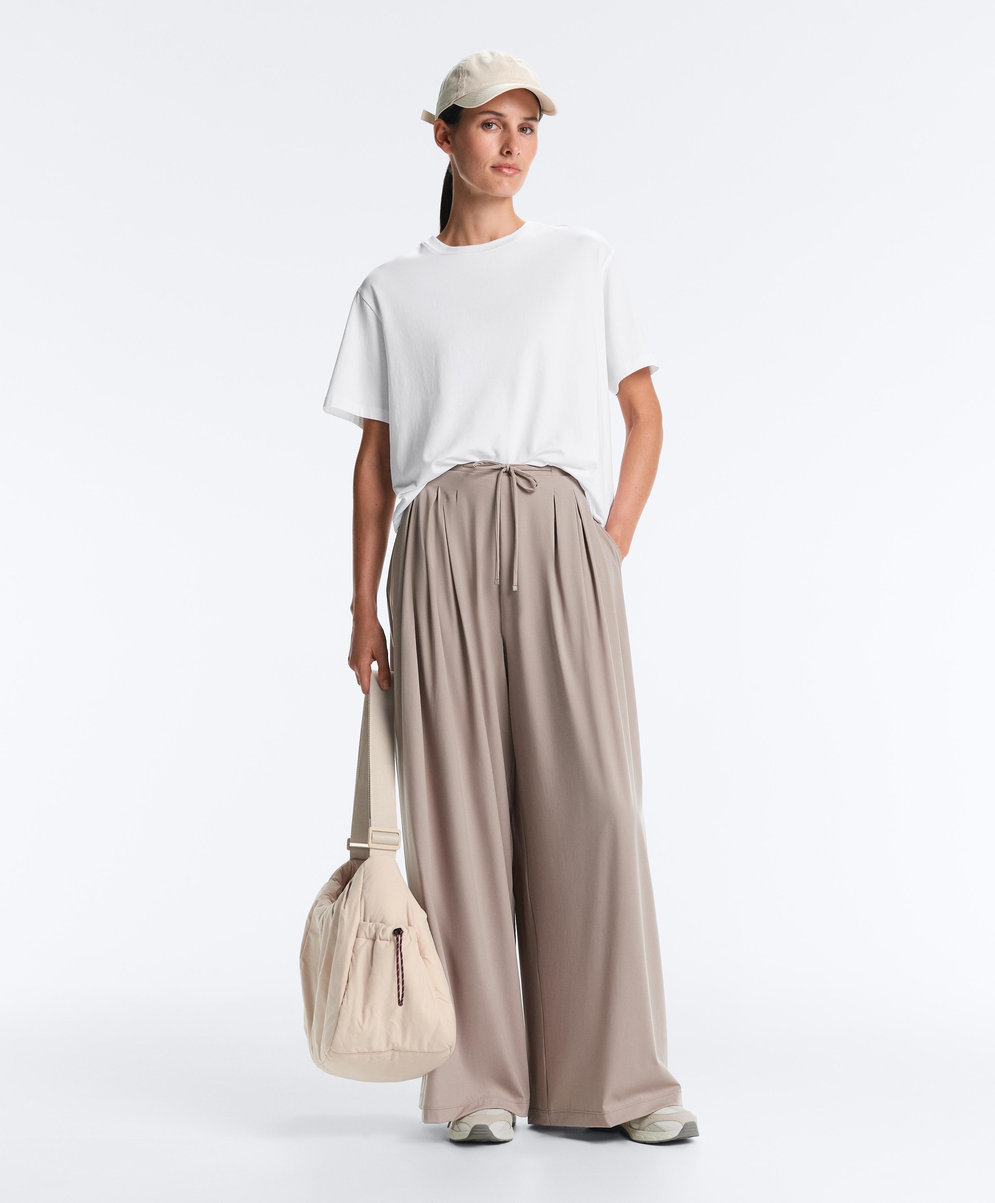 Light Touch wide leg trousers — PALE TAUPE