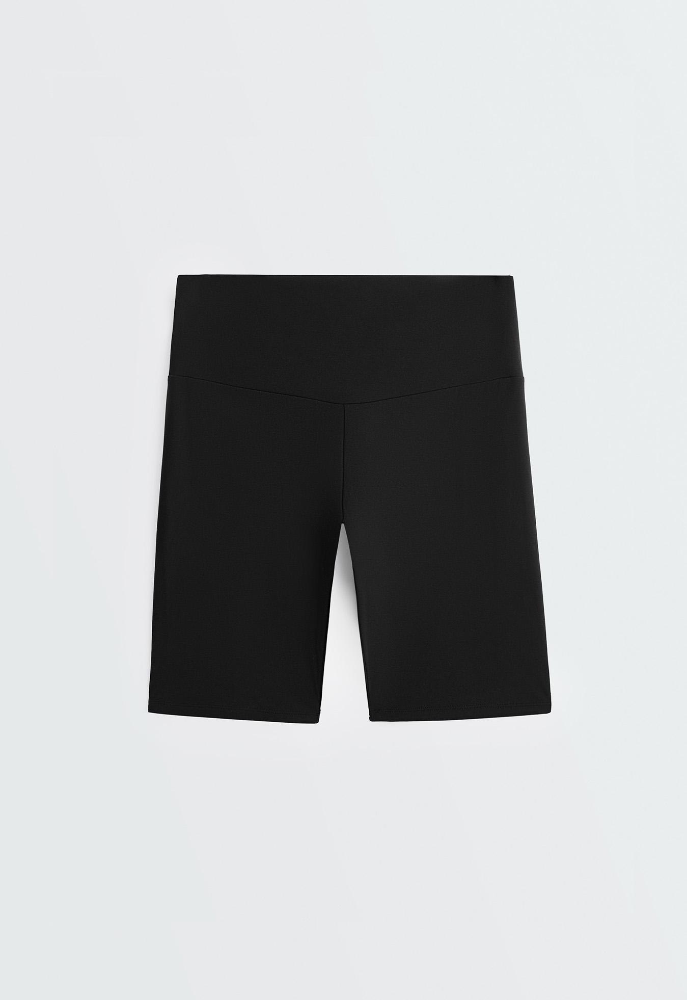 Comfortlux high-rise 20cm biker leggings — BLACK
