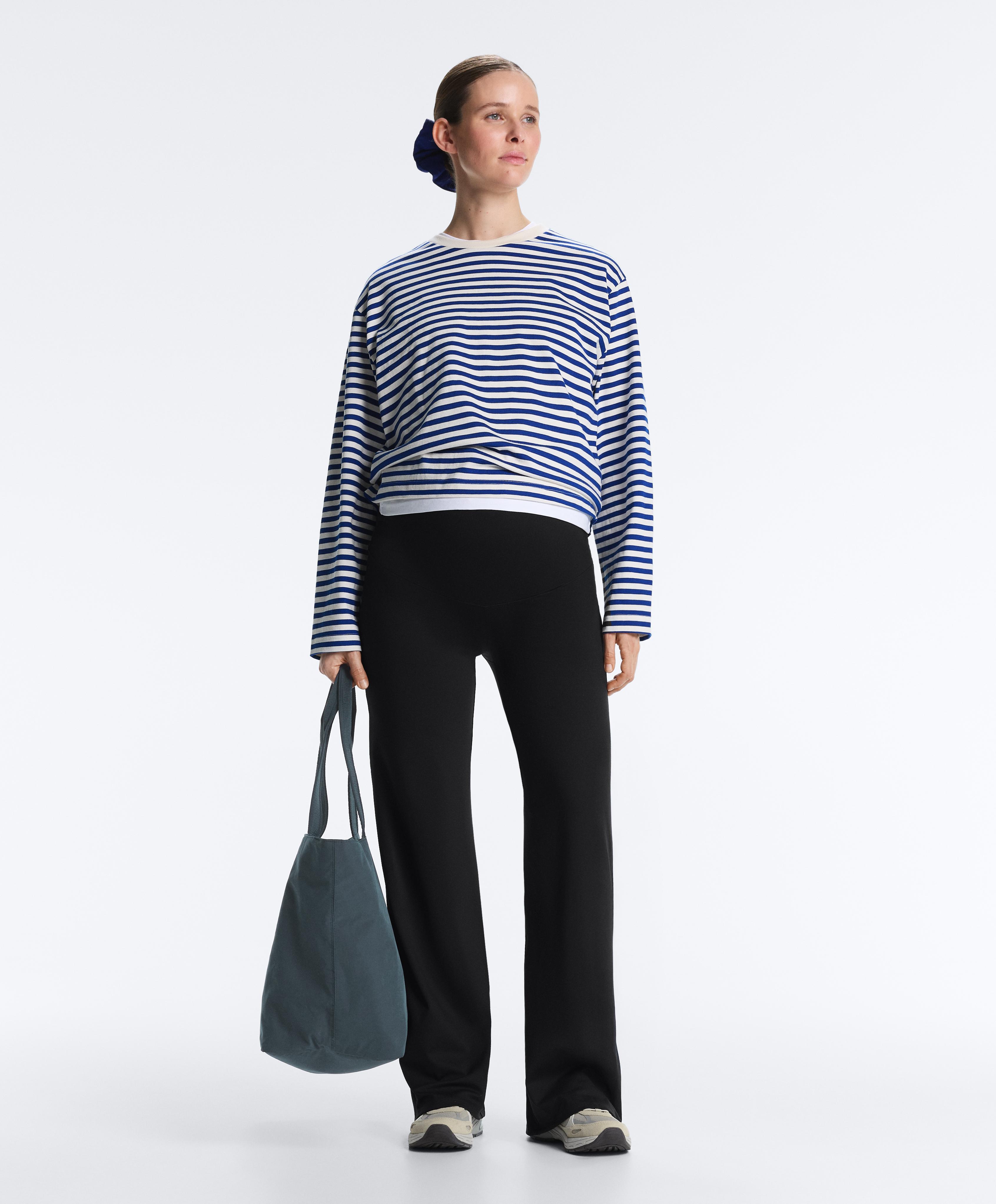 Comfortlux maternity straight-leg trousers — BLACK