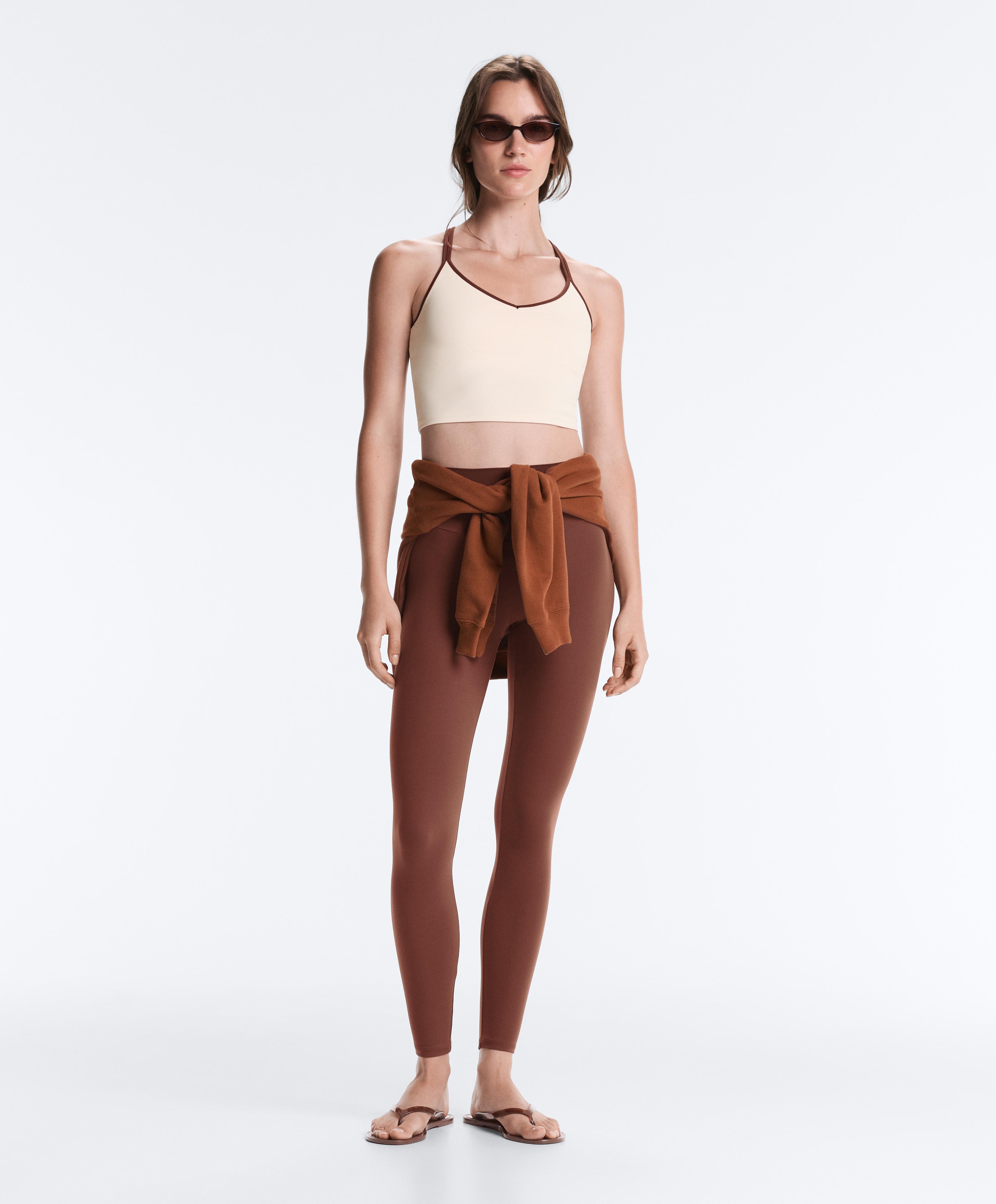 Comfortlux contrast strap tank top — PALE ECRU