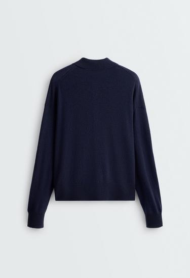Polo knit 100% wool — INK BLUE 6