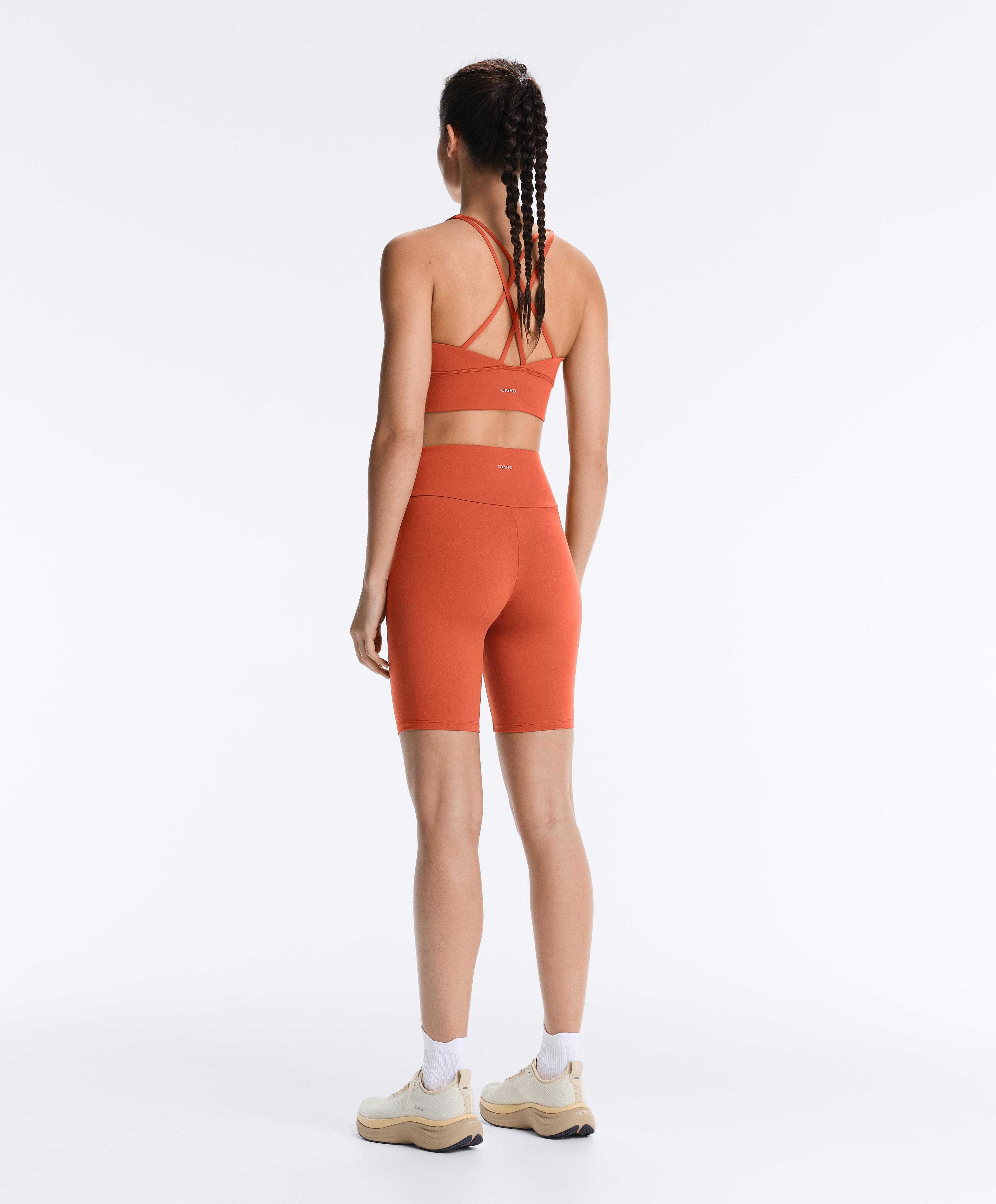 Comfortlux high-rise 20cm biker leggings — TERRACOTTA