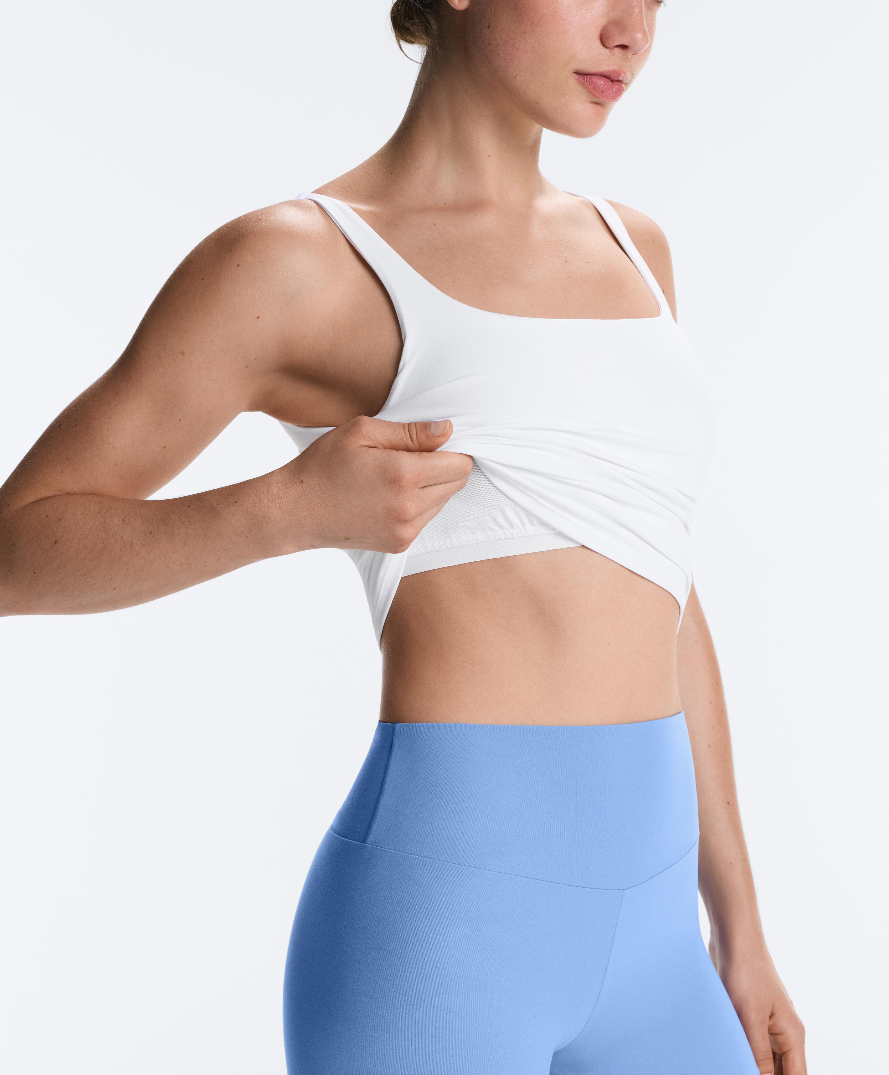 Long square neck Comfortlux tank top — WHITE