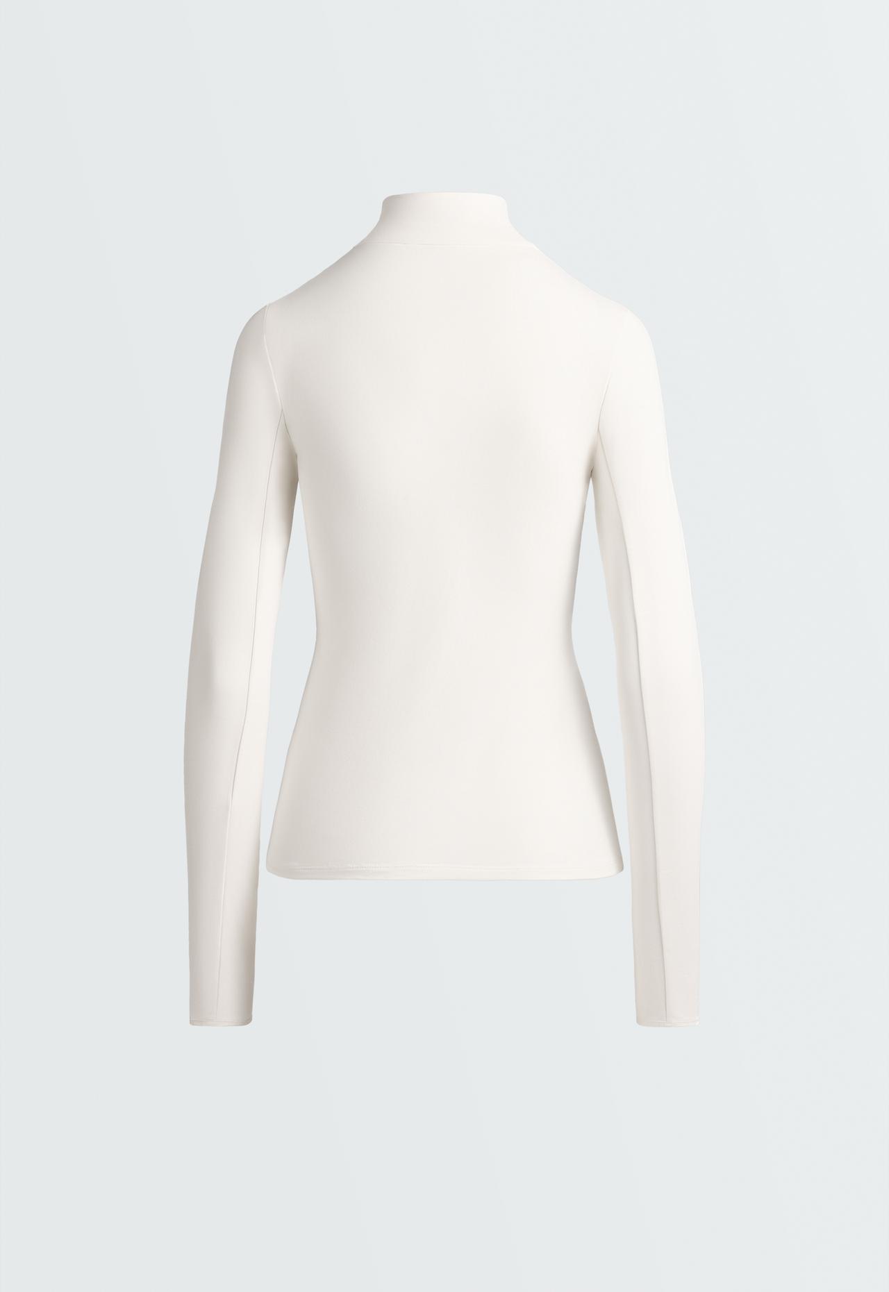 Thermal Base layer mid zip T-shirt — WHITE