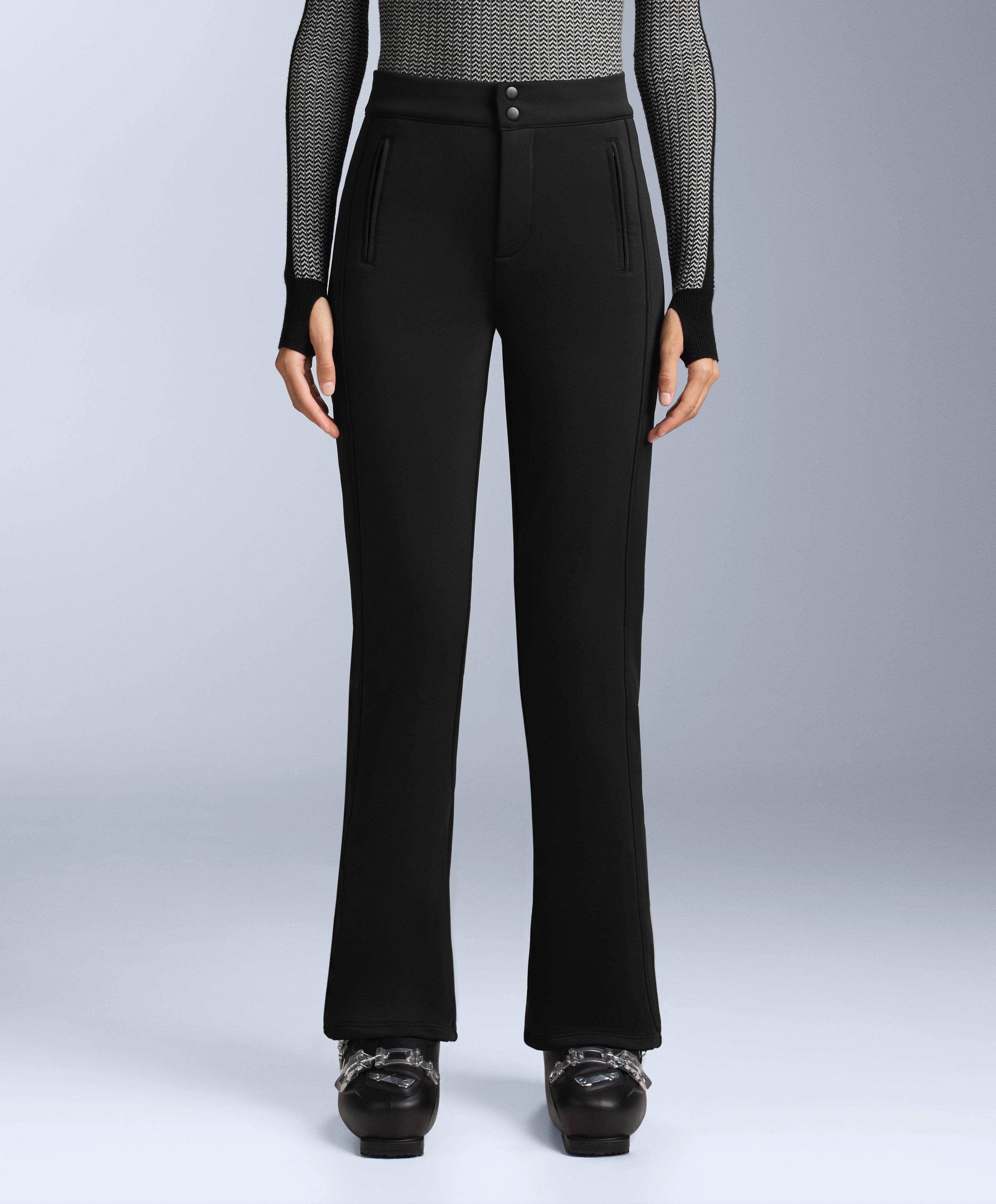 Water-resistant full-length stretch flare SKI trousers