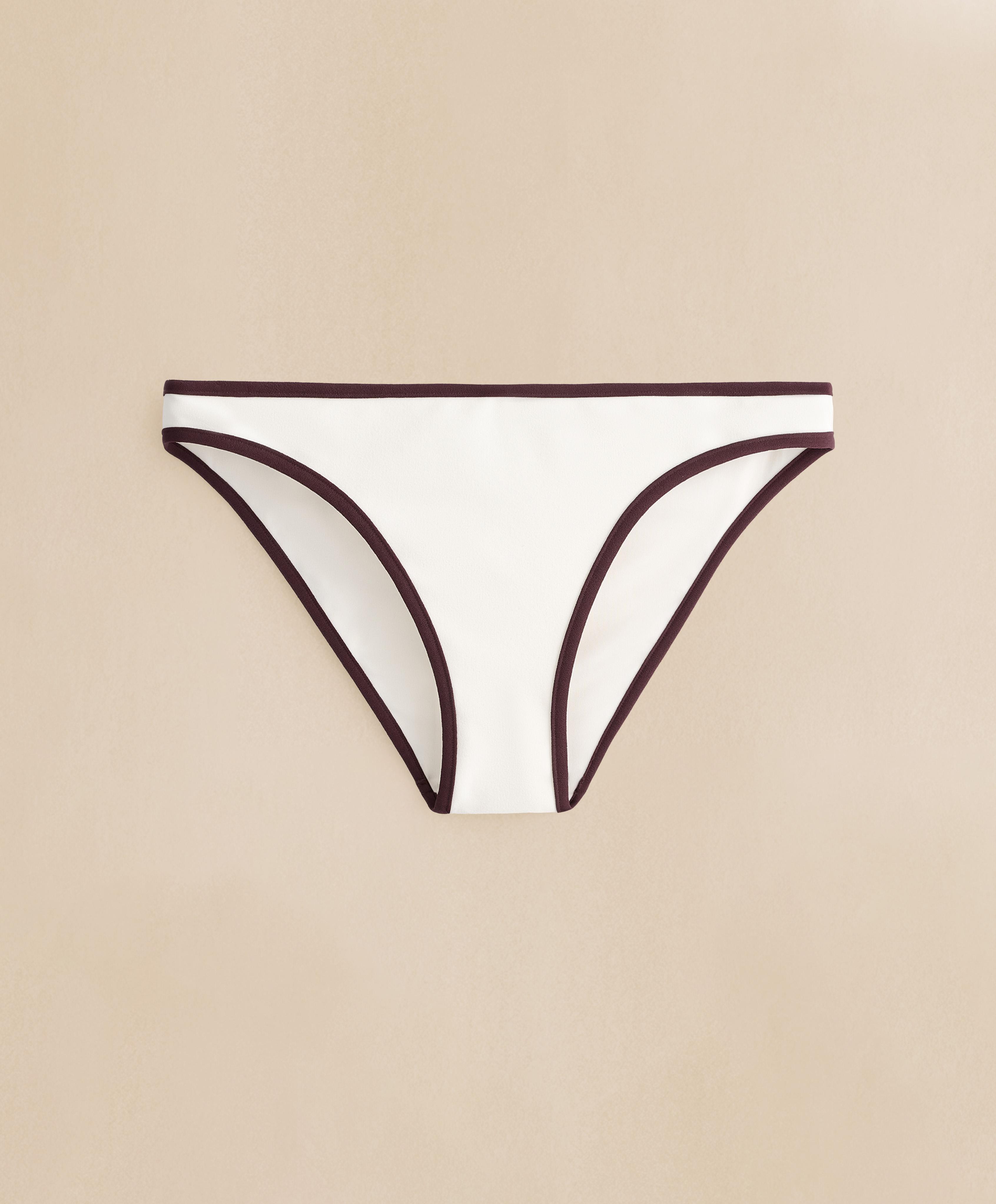 Contrast trim classic bikini briefs — PALE ECRU