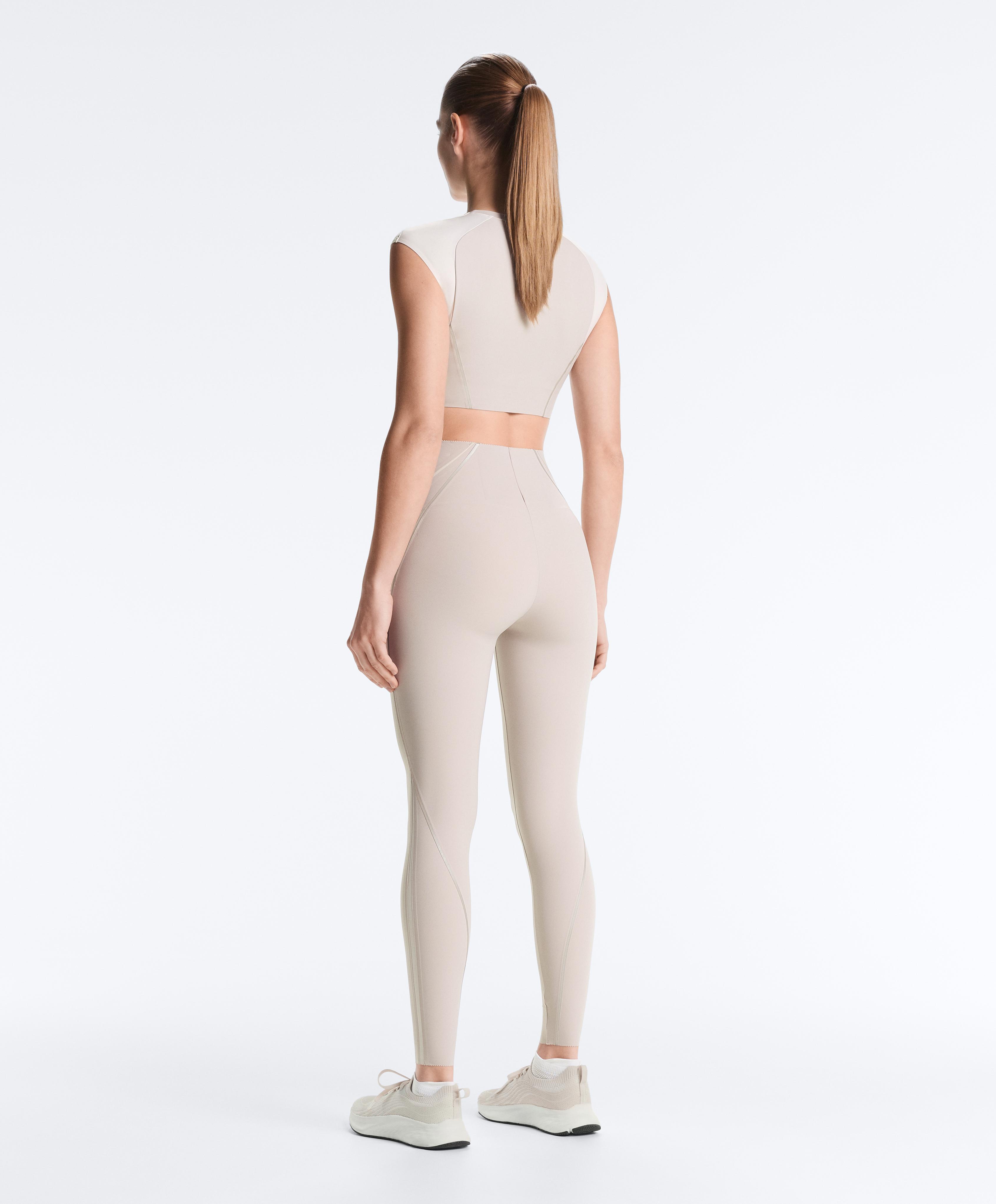 Reflective Compressive tank top — TAUPE