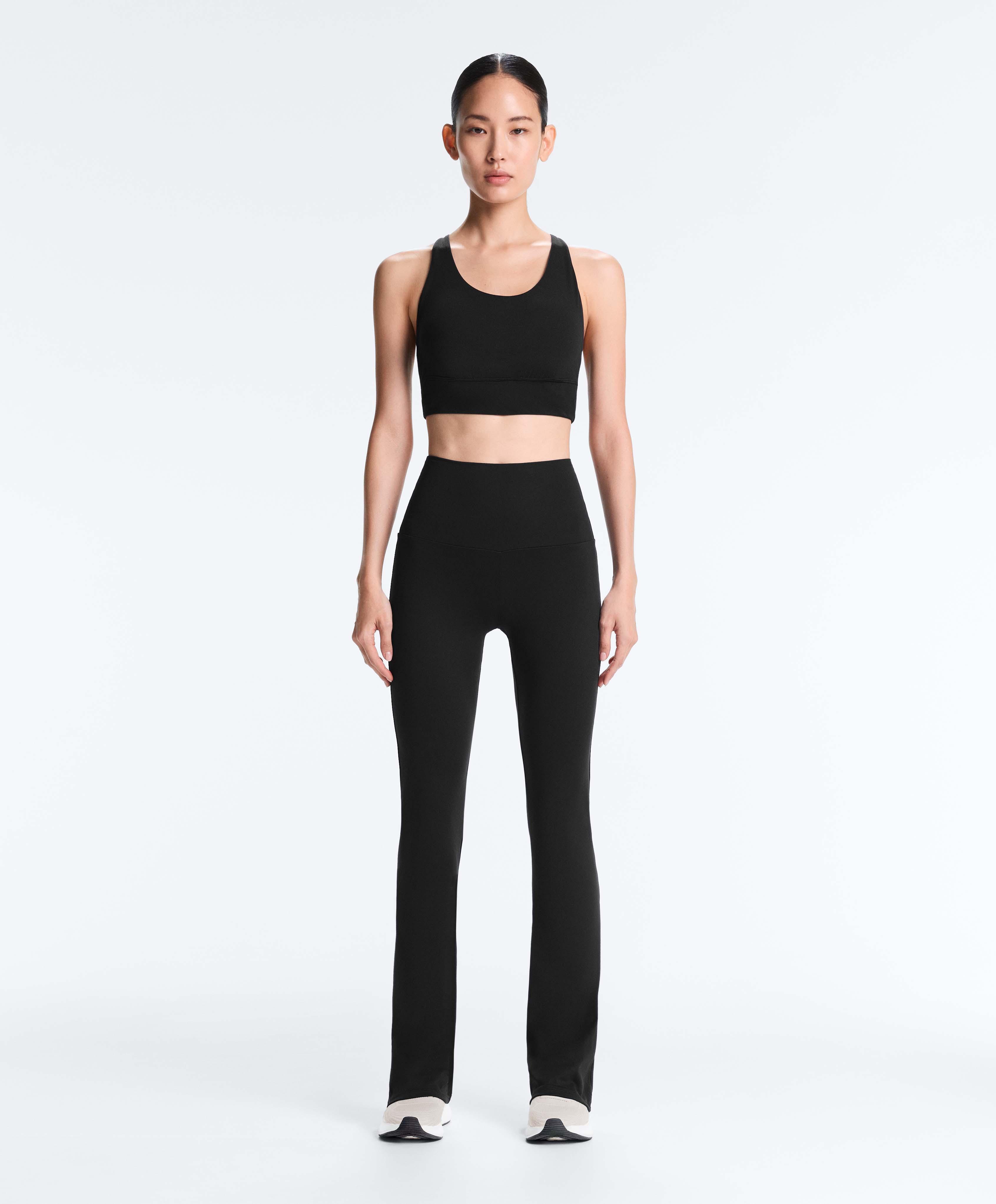 High-rise Comfortlux flare trousers — BLACK