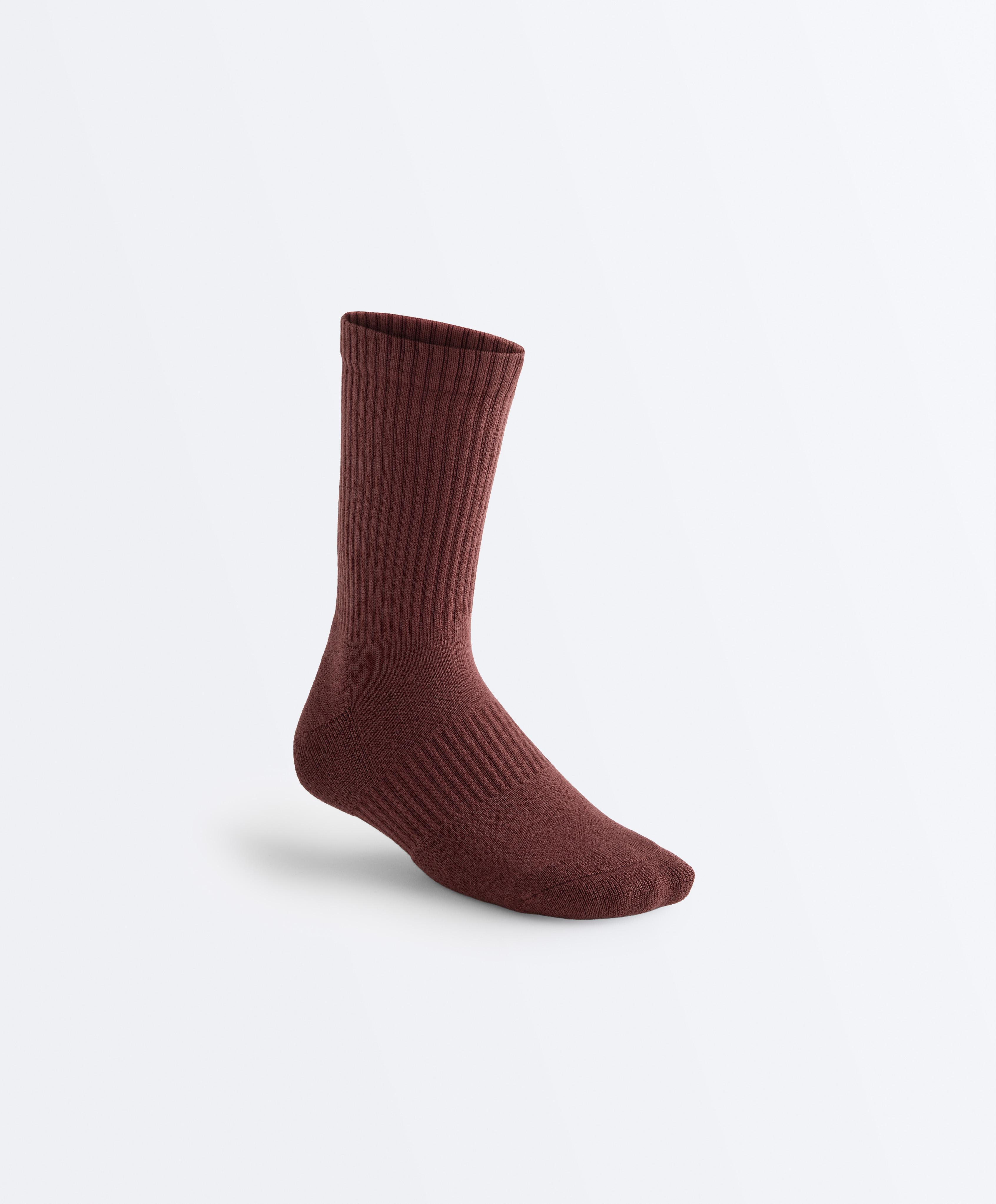 3 pairs of classic cotton blend sports socks — MAHOGANY