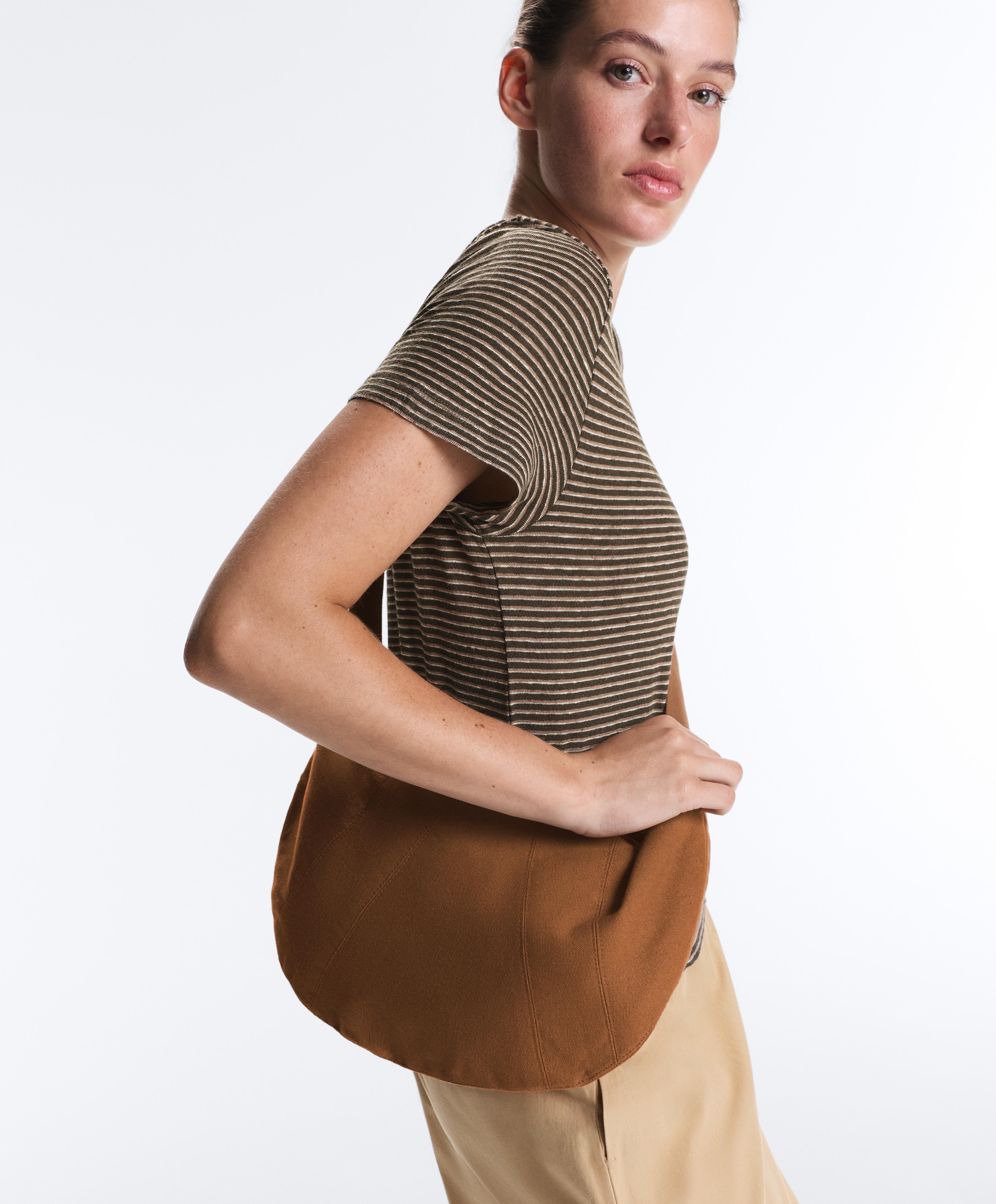 100% cotton crossbody bag — TOFFEE