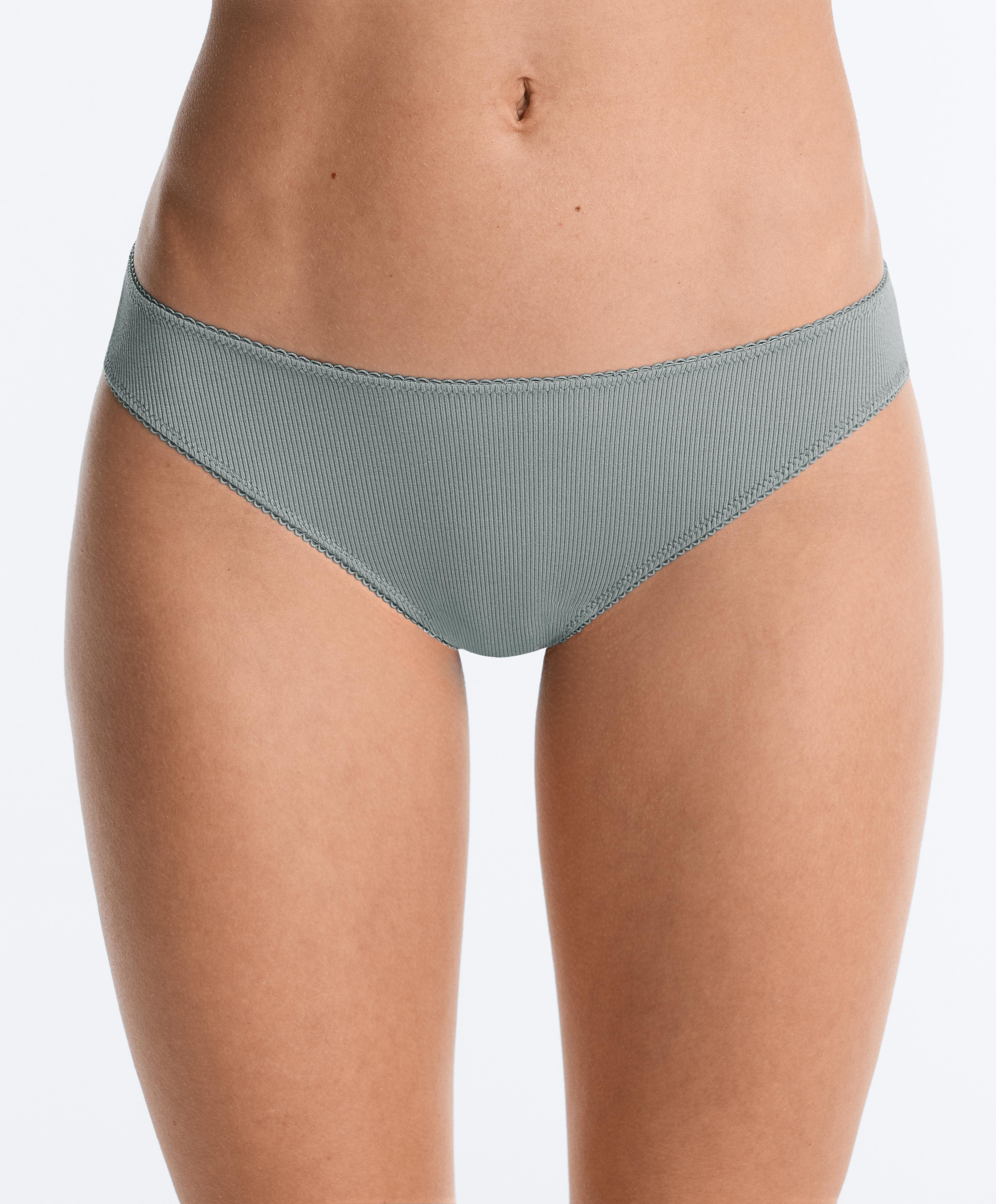 5 classic U-cut rib cotton briefs — PEACH