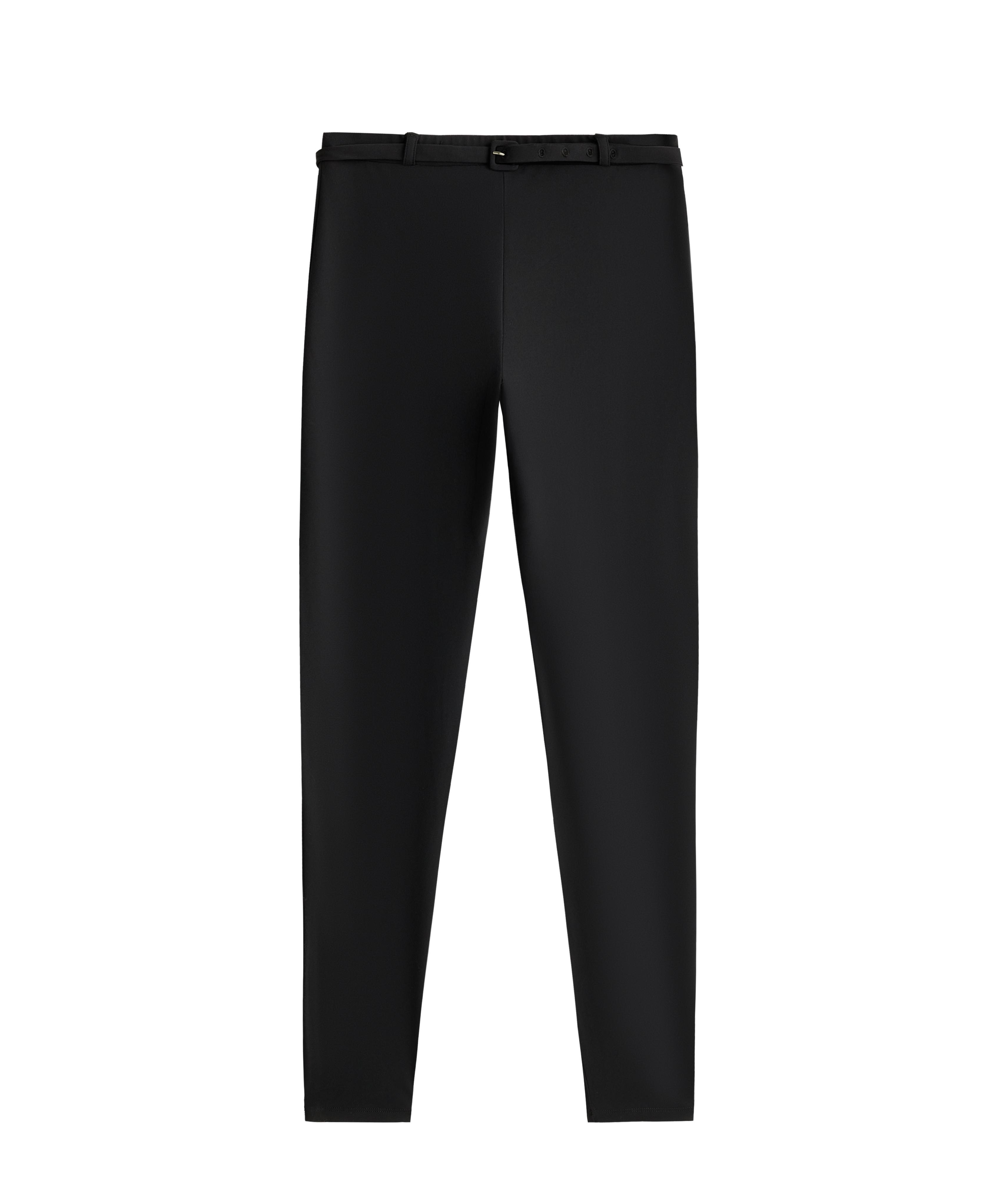 Comfortlux high-rise 65cm ankle-length leggings with belt — BLACK