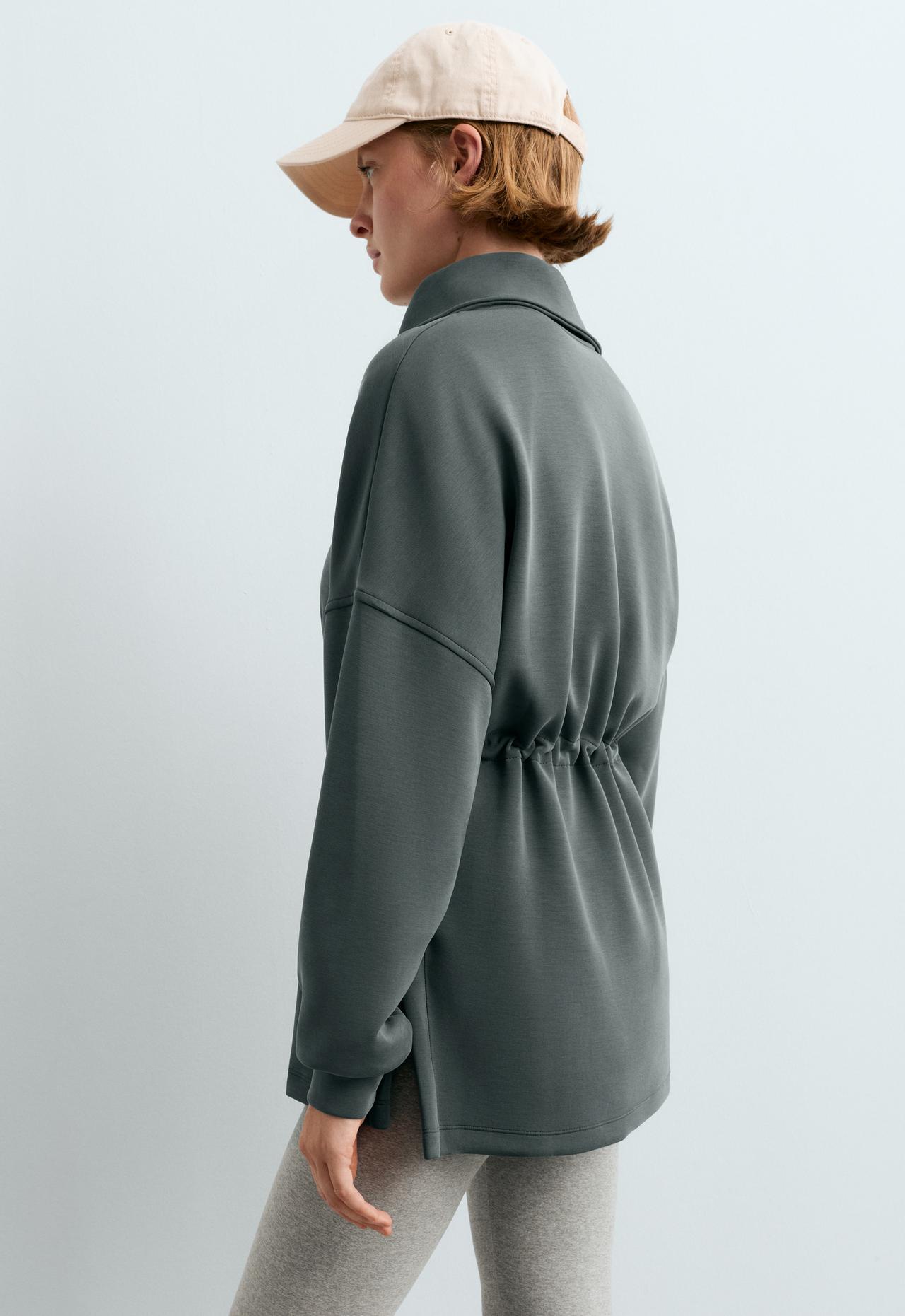 Long high-neck sweatshirt with modal — OCEAN