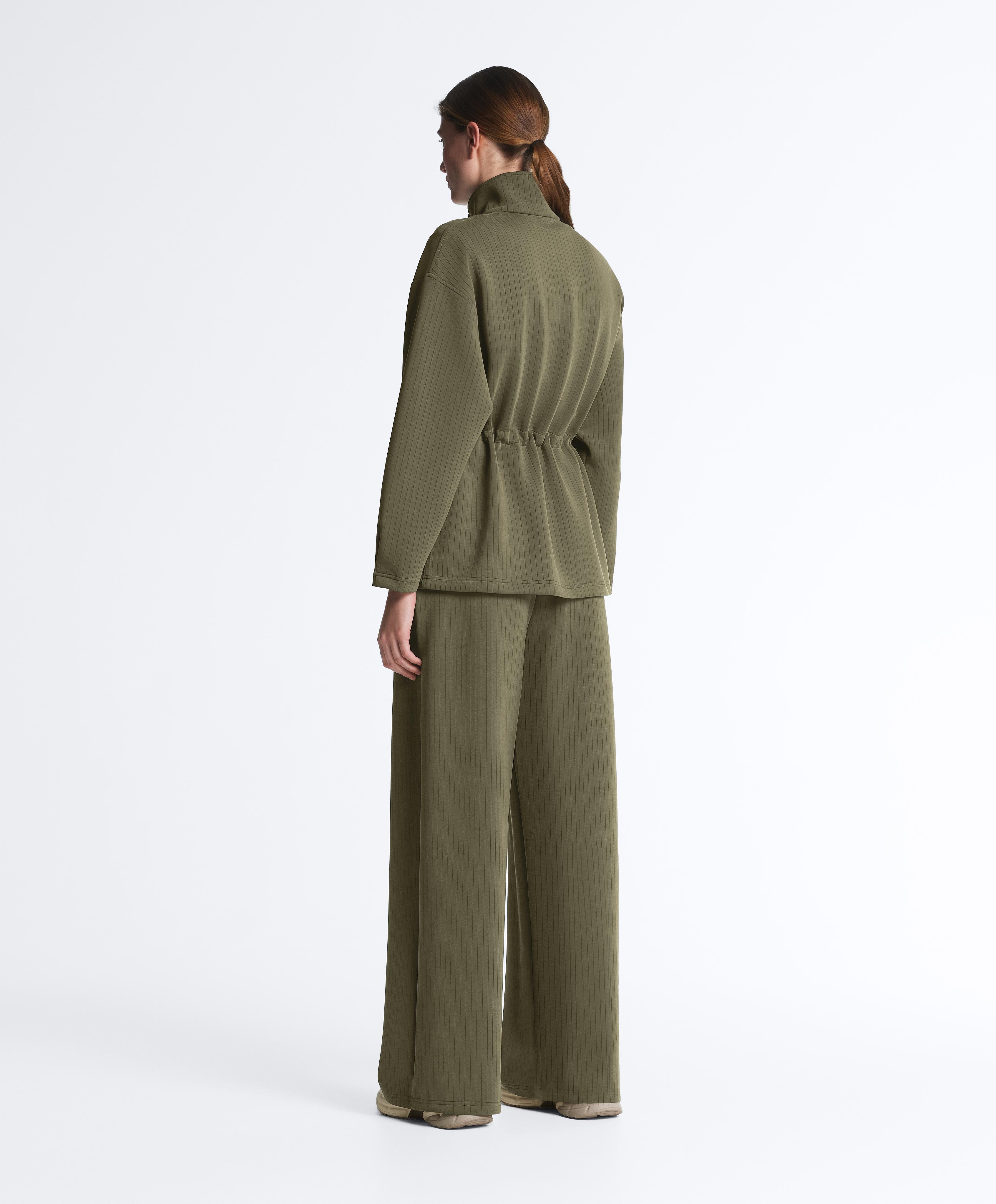 Long Utility jacket with soft-touch modal — KHAKI
