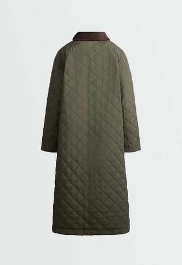Long padded Fellex® jacket with AEROGEL and contrast collar — KHAKI 8