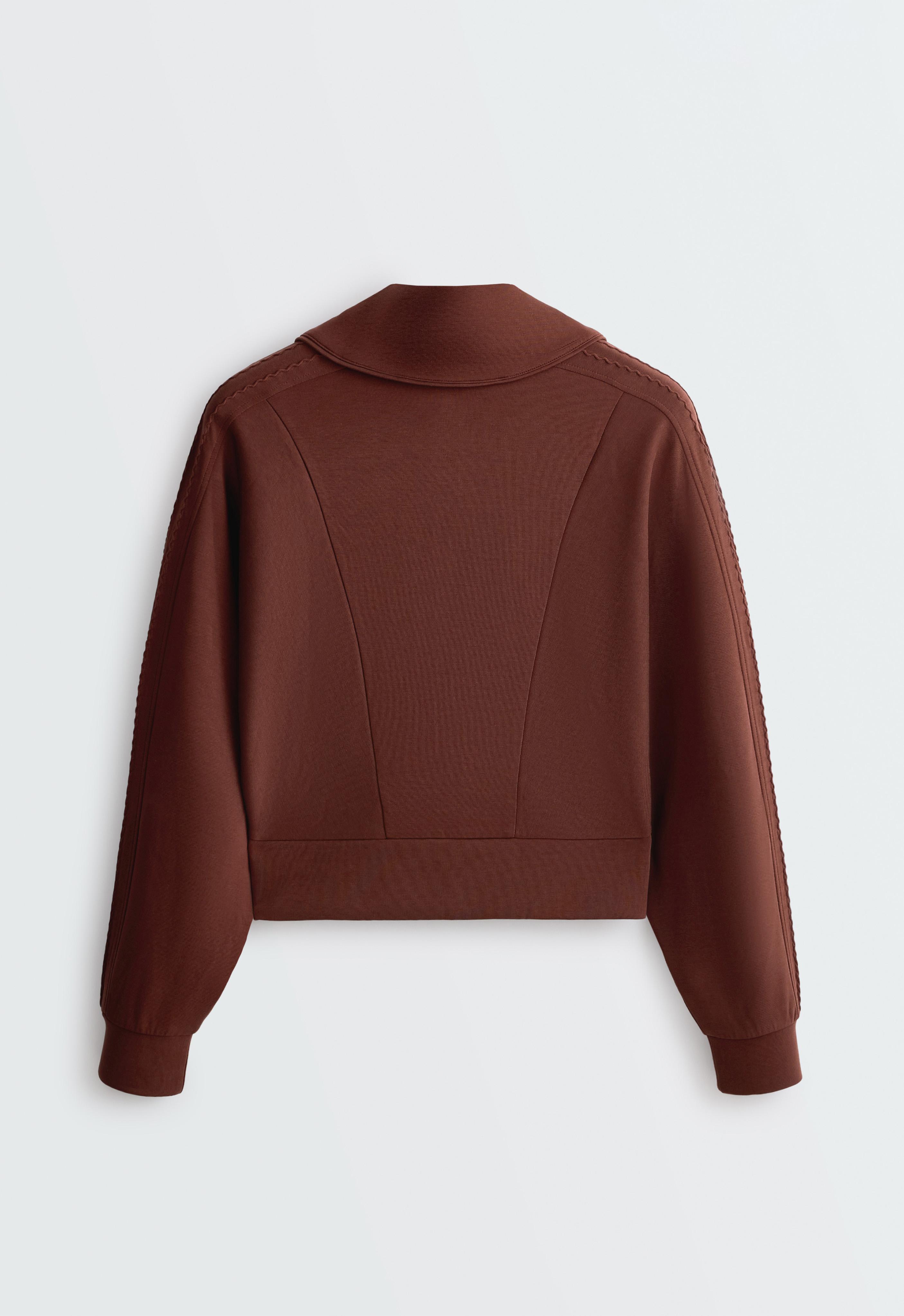 Soft-touch modal bomber jacket — TERRACOTTA