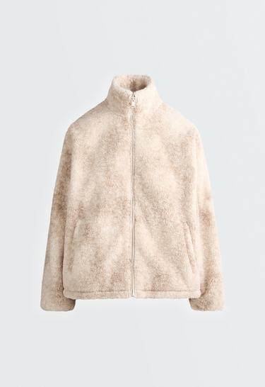 Tie-dye faux-shearling jacket — CREAM 6