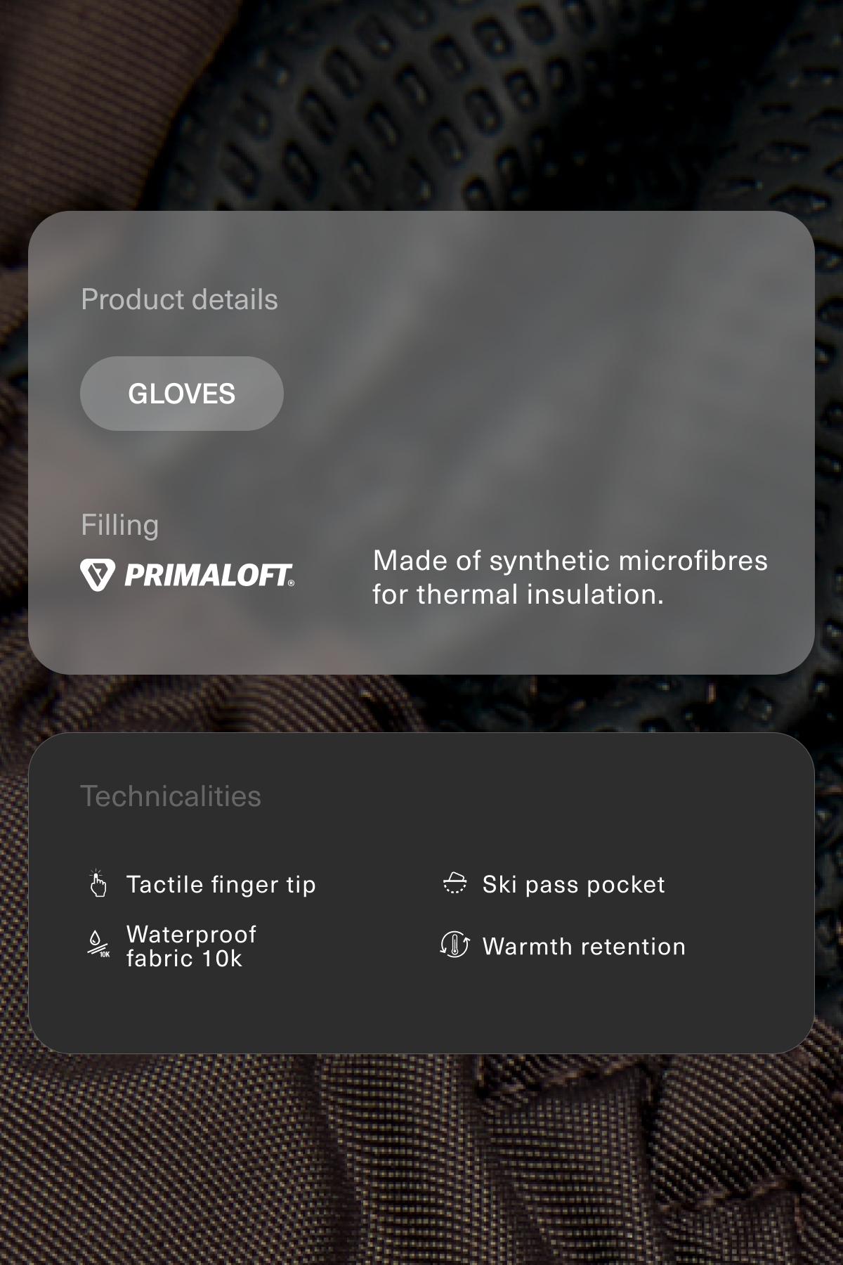 Technical SKI Primaloft® Gloves — BROWN