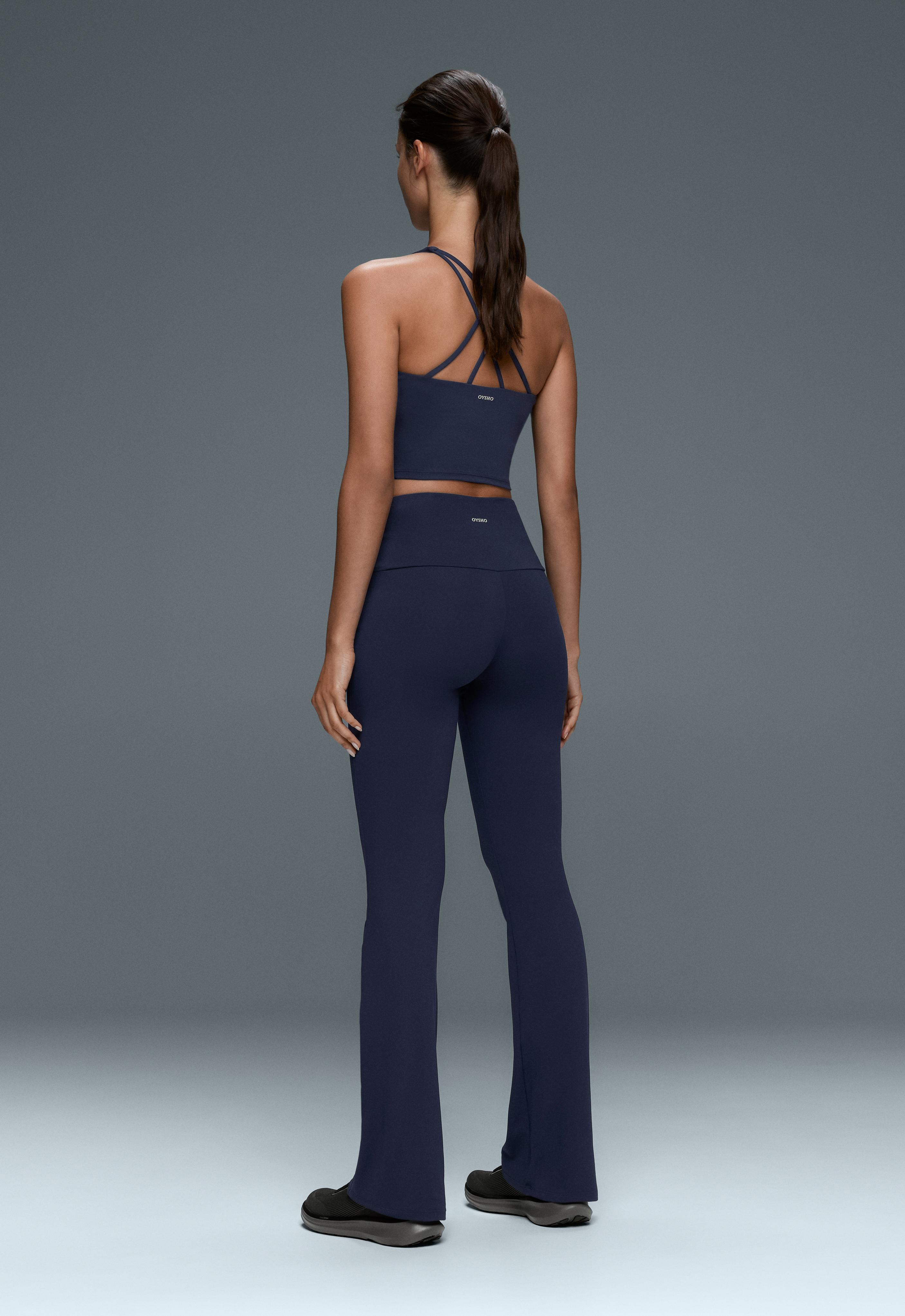 High-rise Comfortlux flare trousers — NAVY BLUE