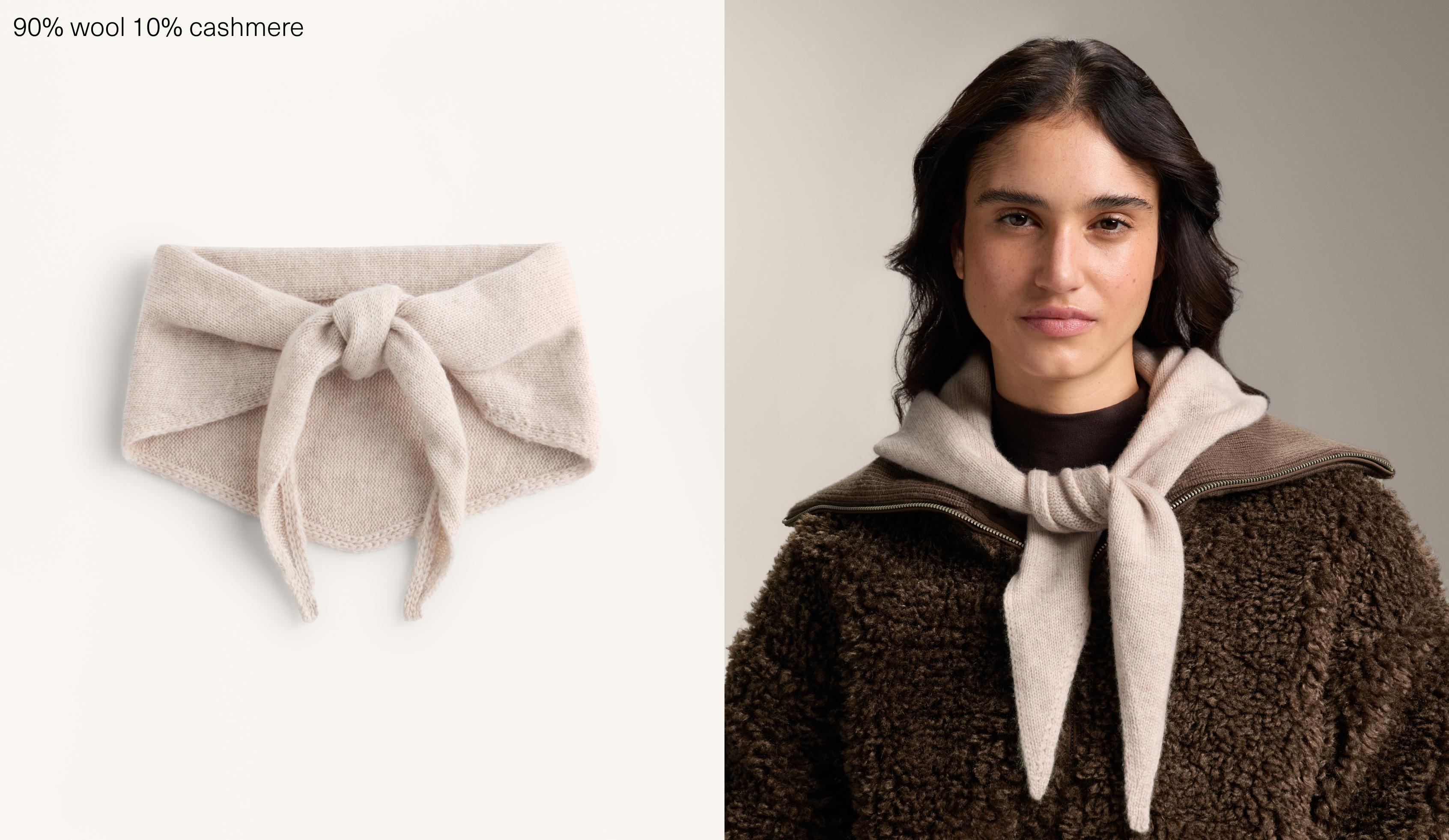90% wool 10% cashmere knit bandana 90% wool 10% cashmere knit bandana