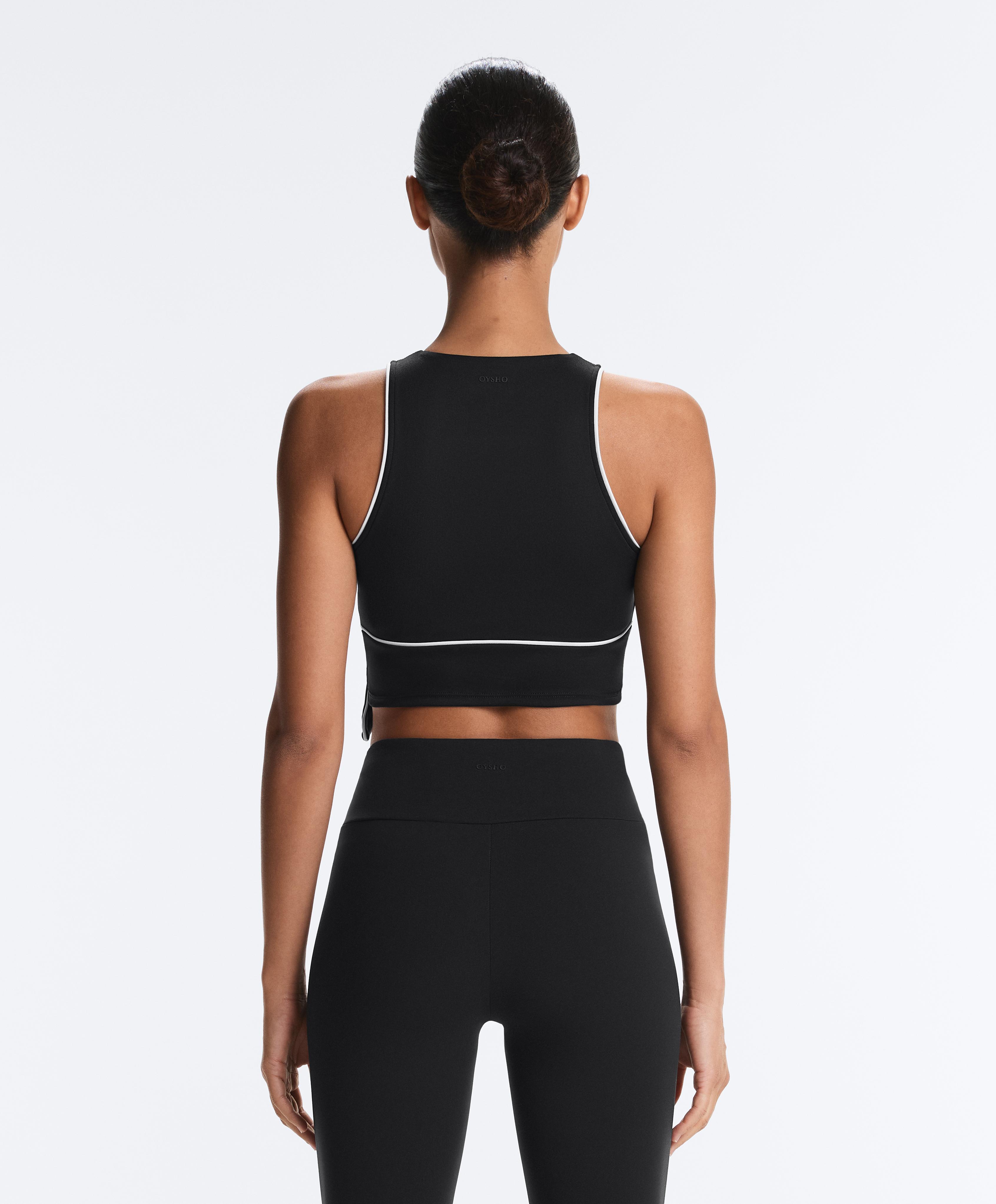 Comfortlux sleeveless tie tank top — BLACK