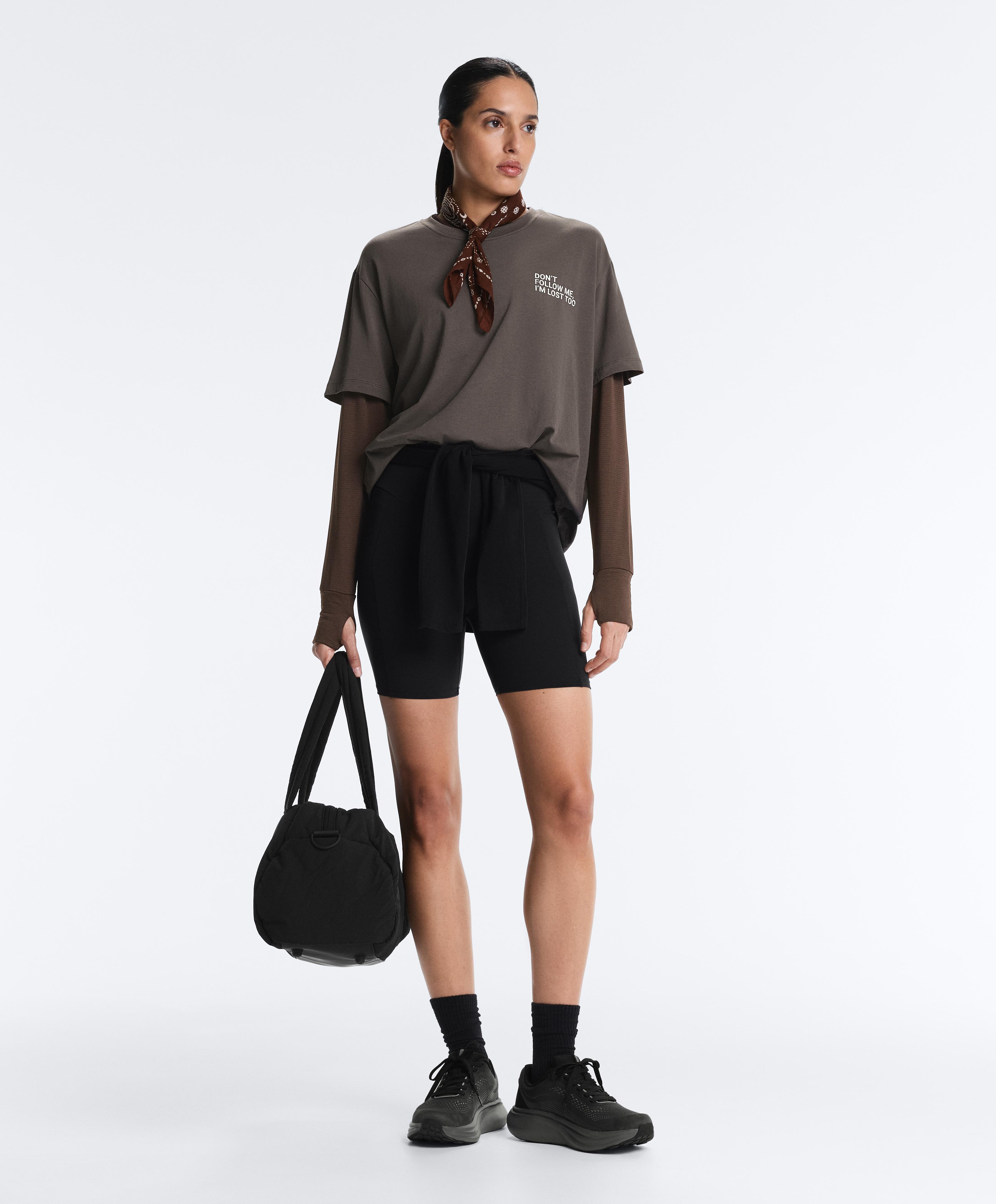 Long-sleeved technical T-shirt — BROWN