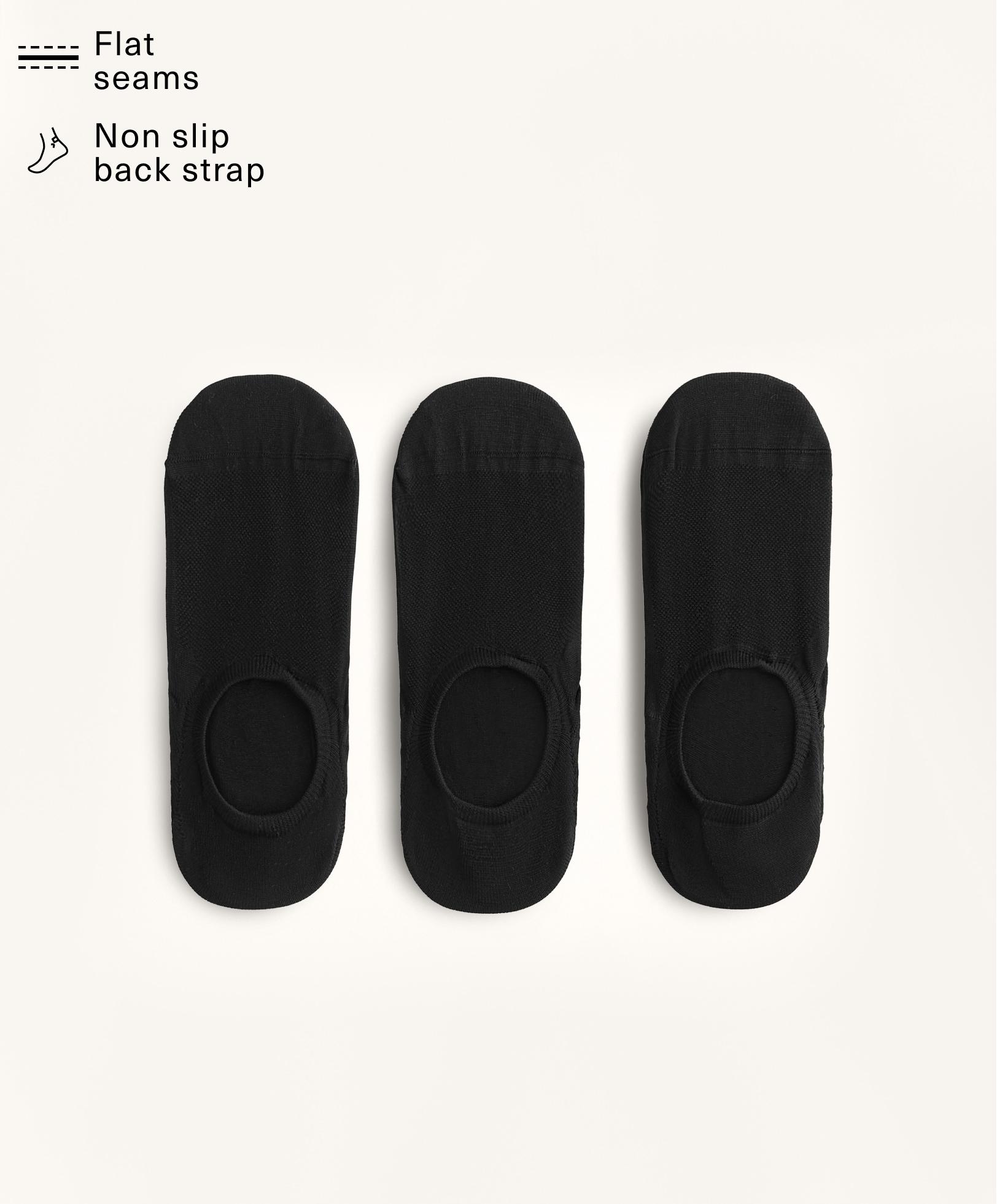 3 pairs of high-cut invisible polyamide blend sports trainer socks - Sale