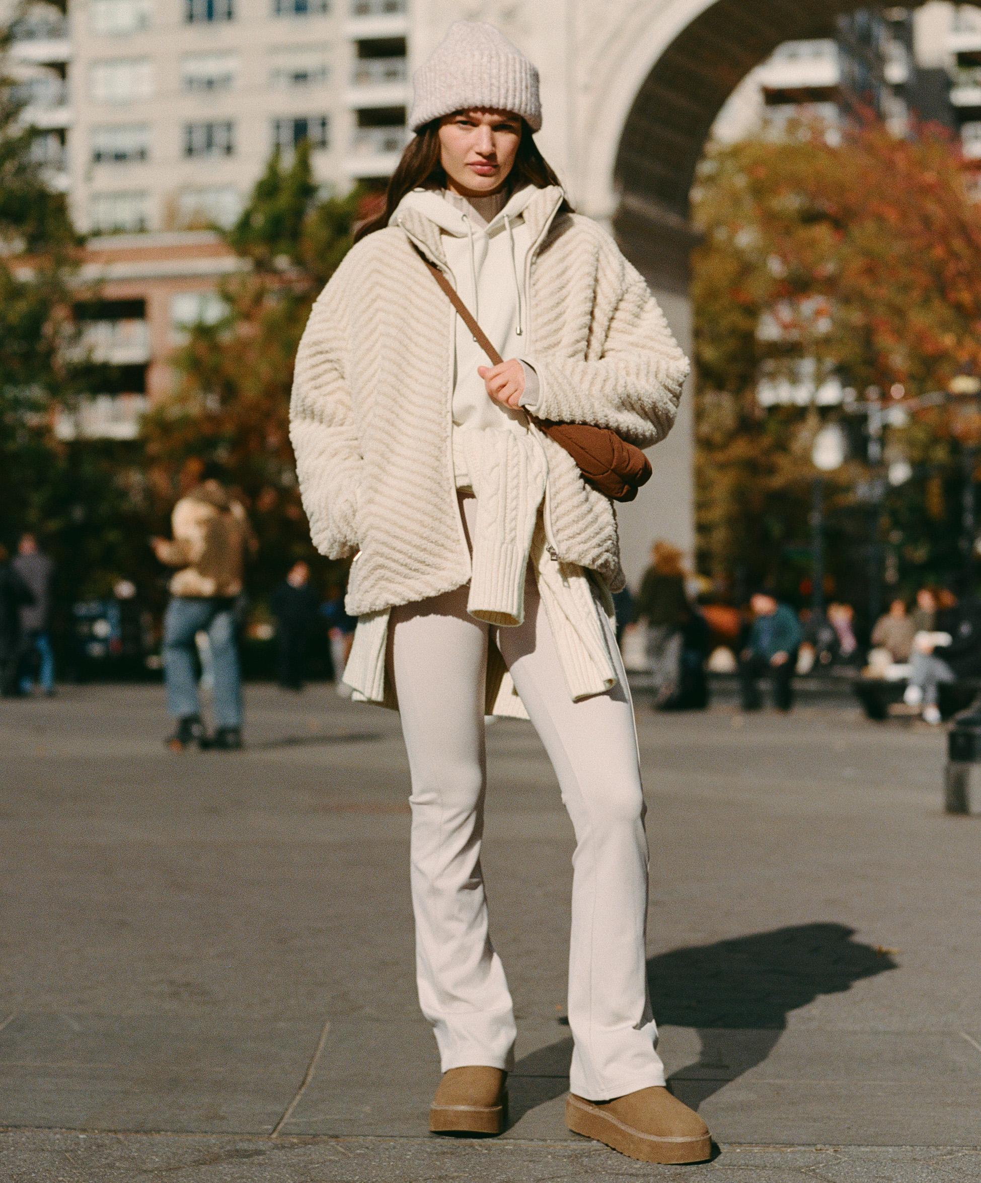 Bootcut seamless high rise super extra Warm trousers — PALE MINK