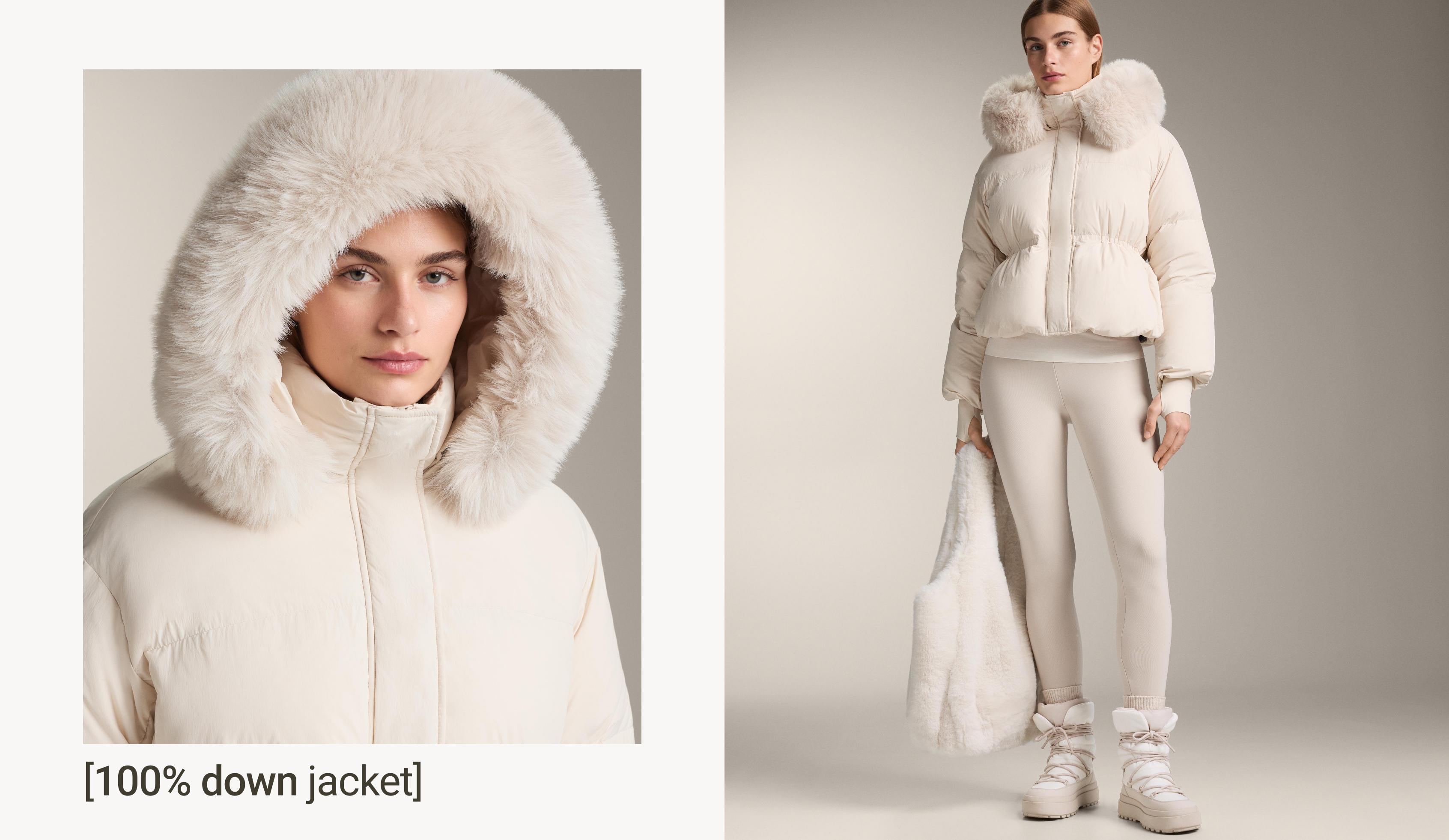 Short 100% down padded jacket — ECRU