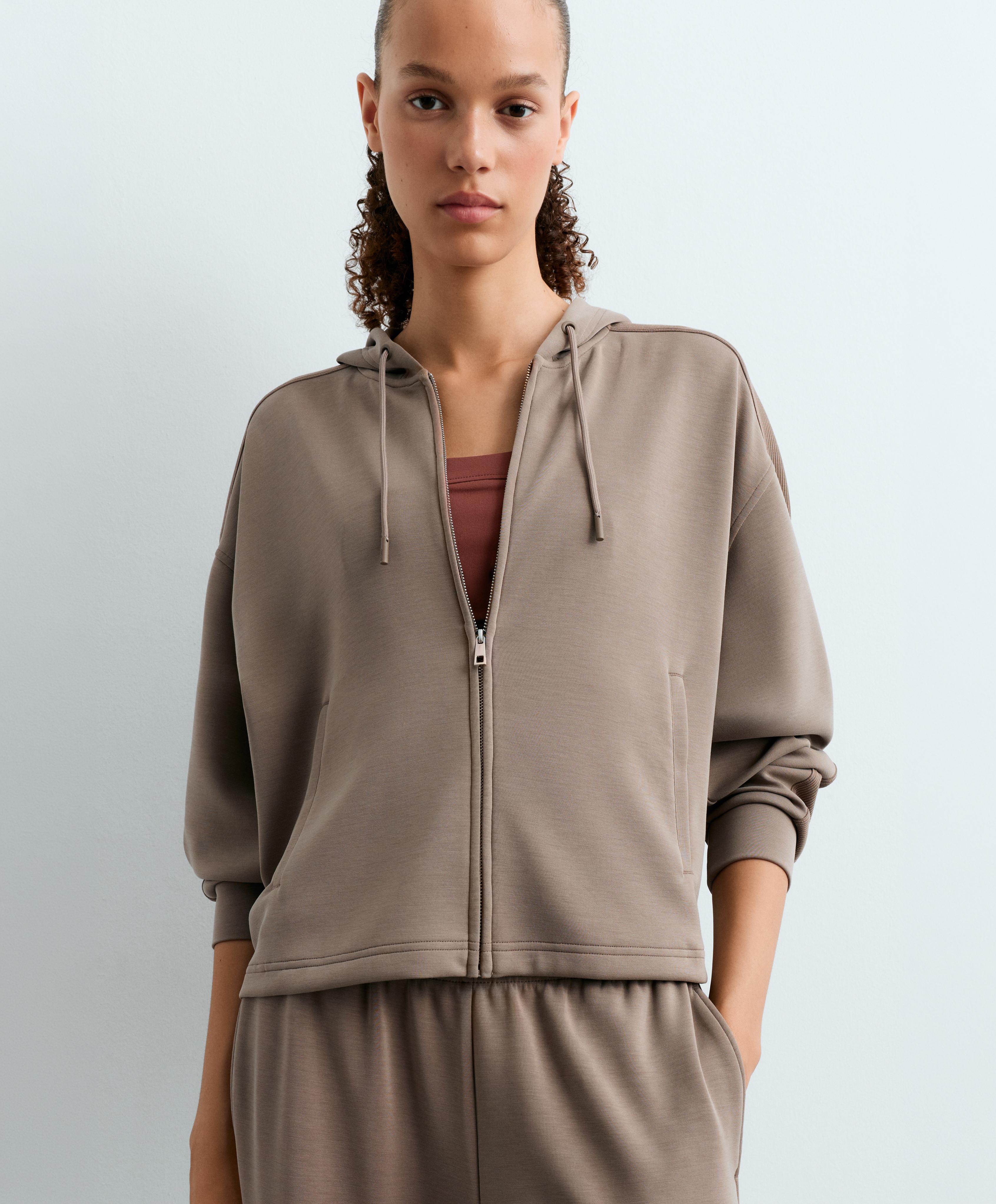 Short hooded jacket with modal — MINK