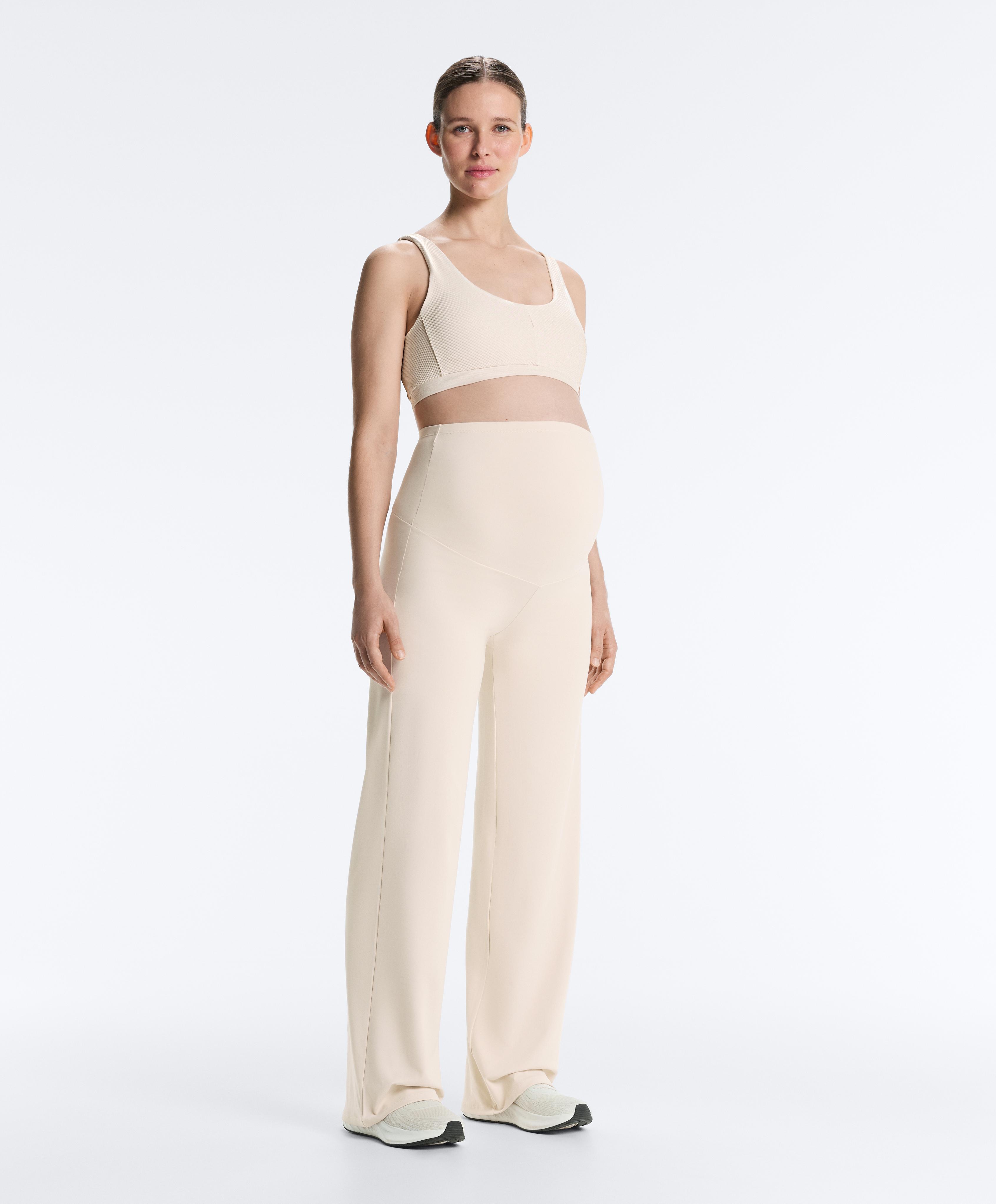 Comfortlux maternity straight-leg trousers — PALE BEIGE