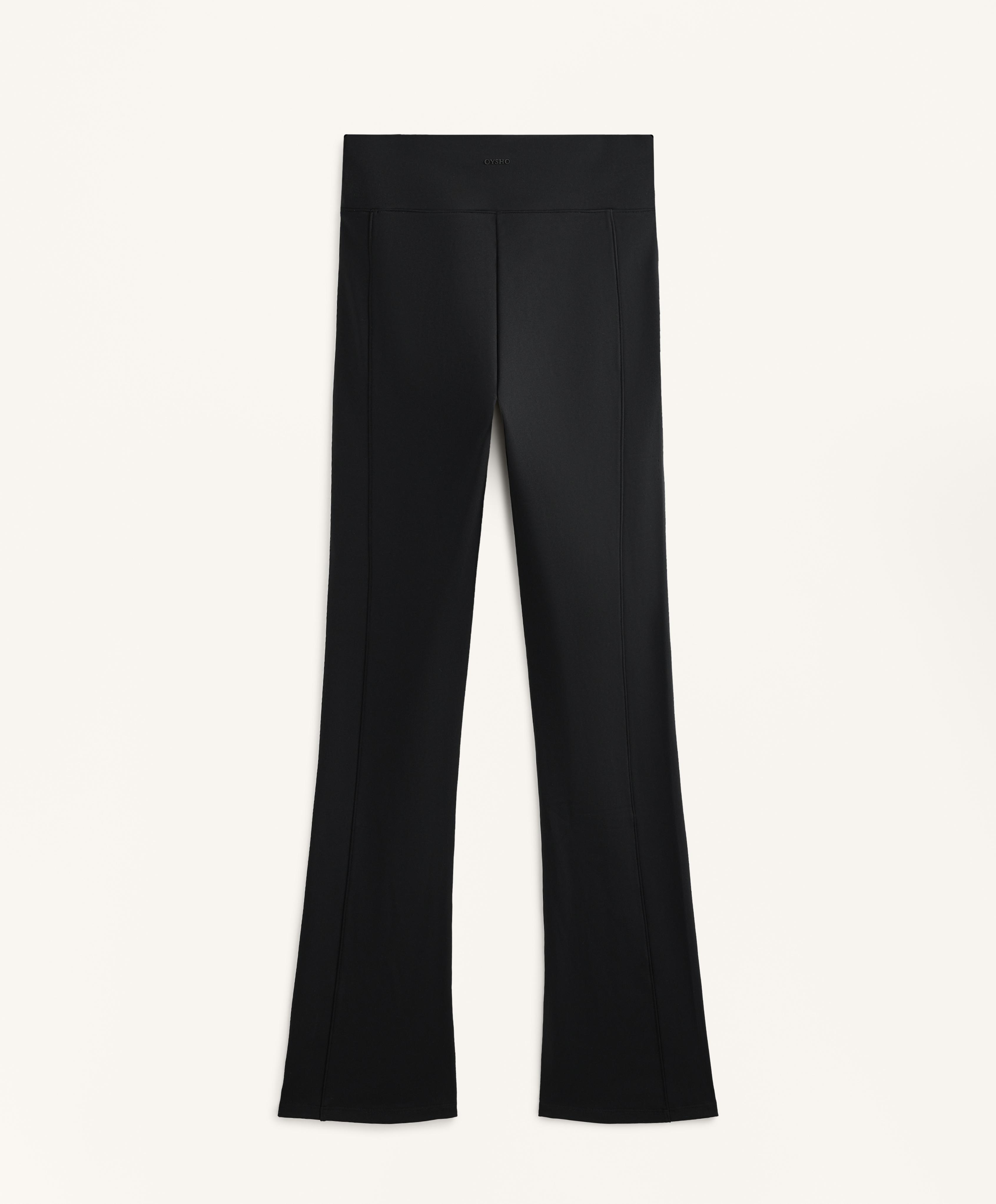 Flare high-waisted warm trousers