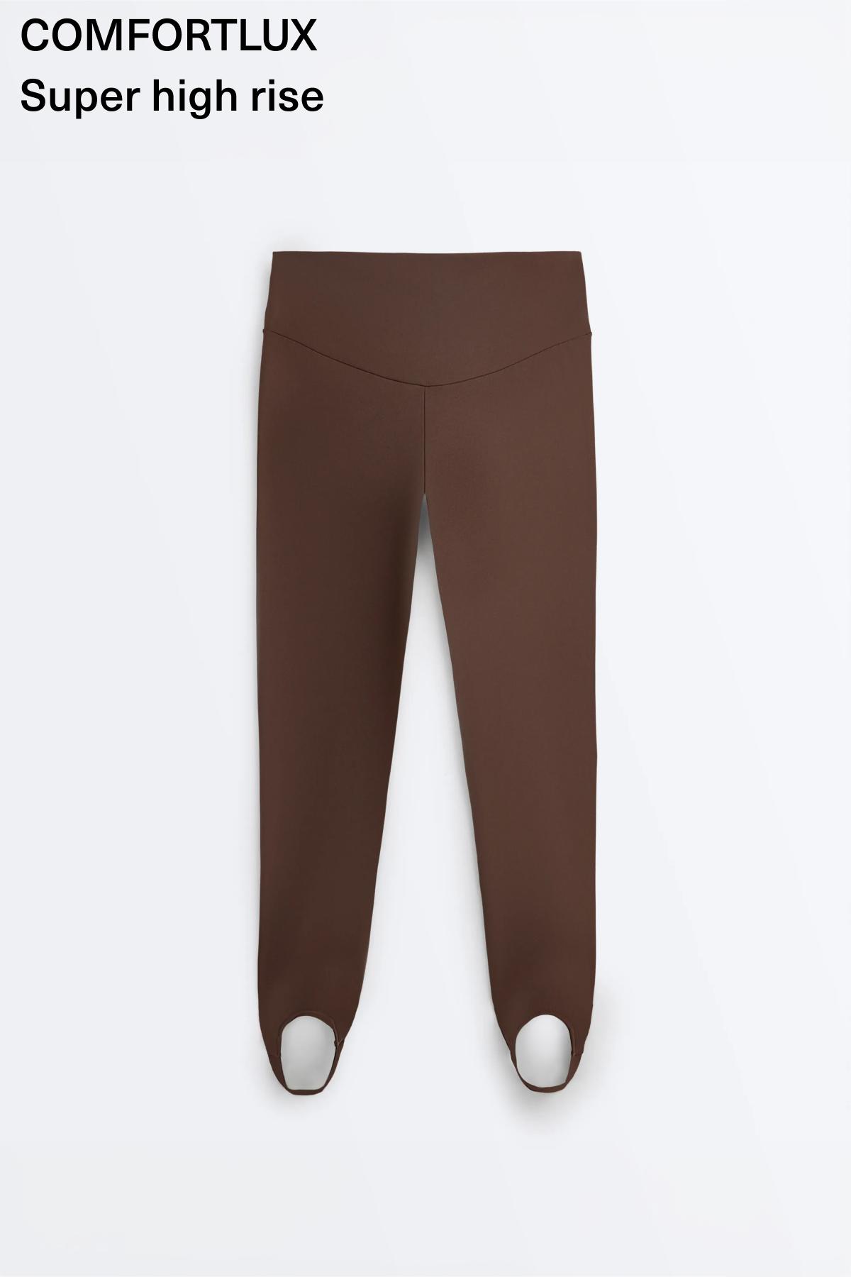 Comfortlux super-high-rise ankle-length leggings — BROWN