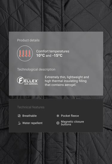 Fellex® aerogel padded jacket with faux-fur-effect lining — BLACK 2