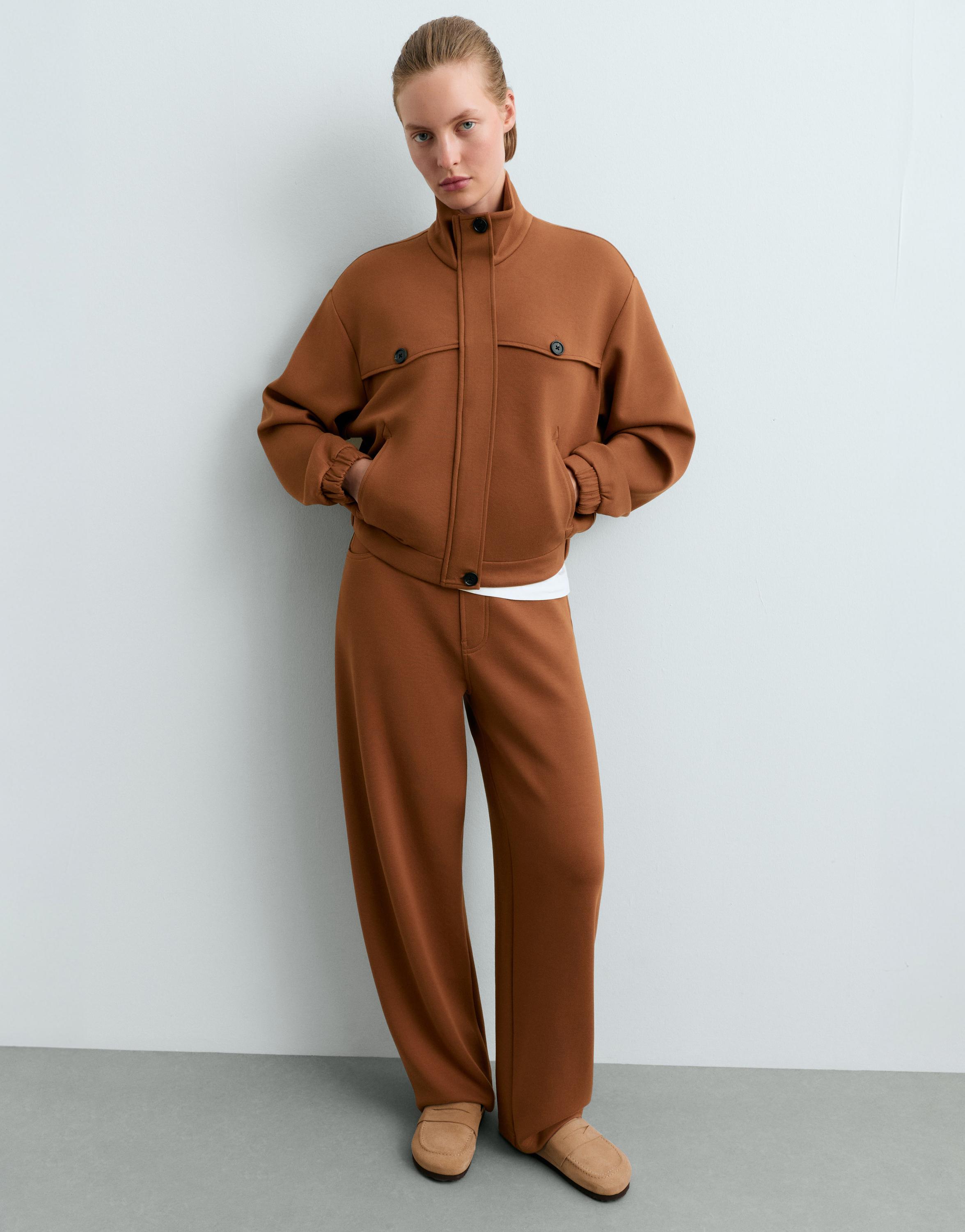 5-pocket straight-leg trousers — COGNAC