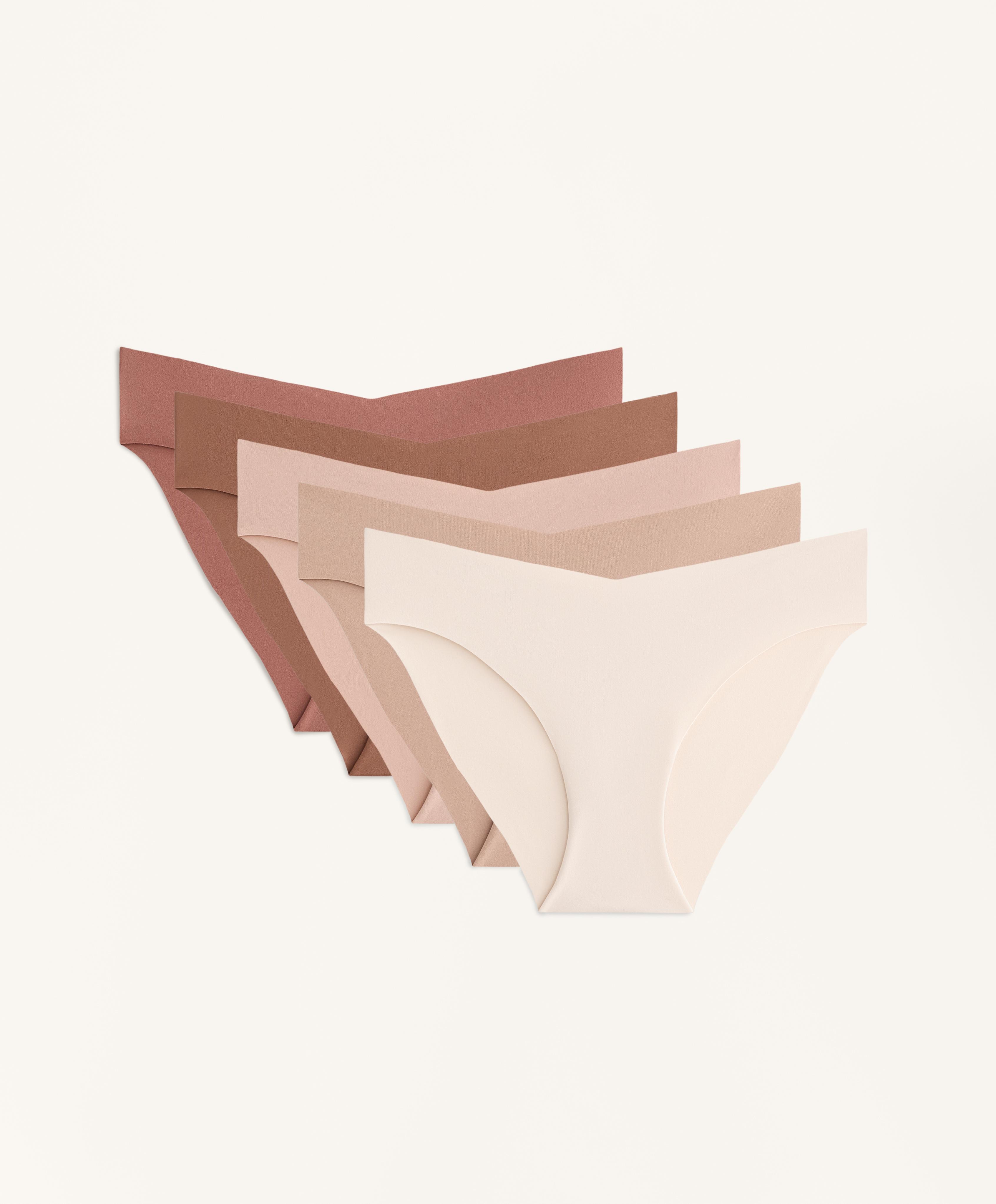 5 culottes classiques en mélange de polyamide invisibles coupe en V 5 culottes classiques en mélange de polyamide invisibles coupe en V