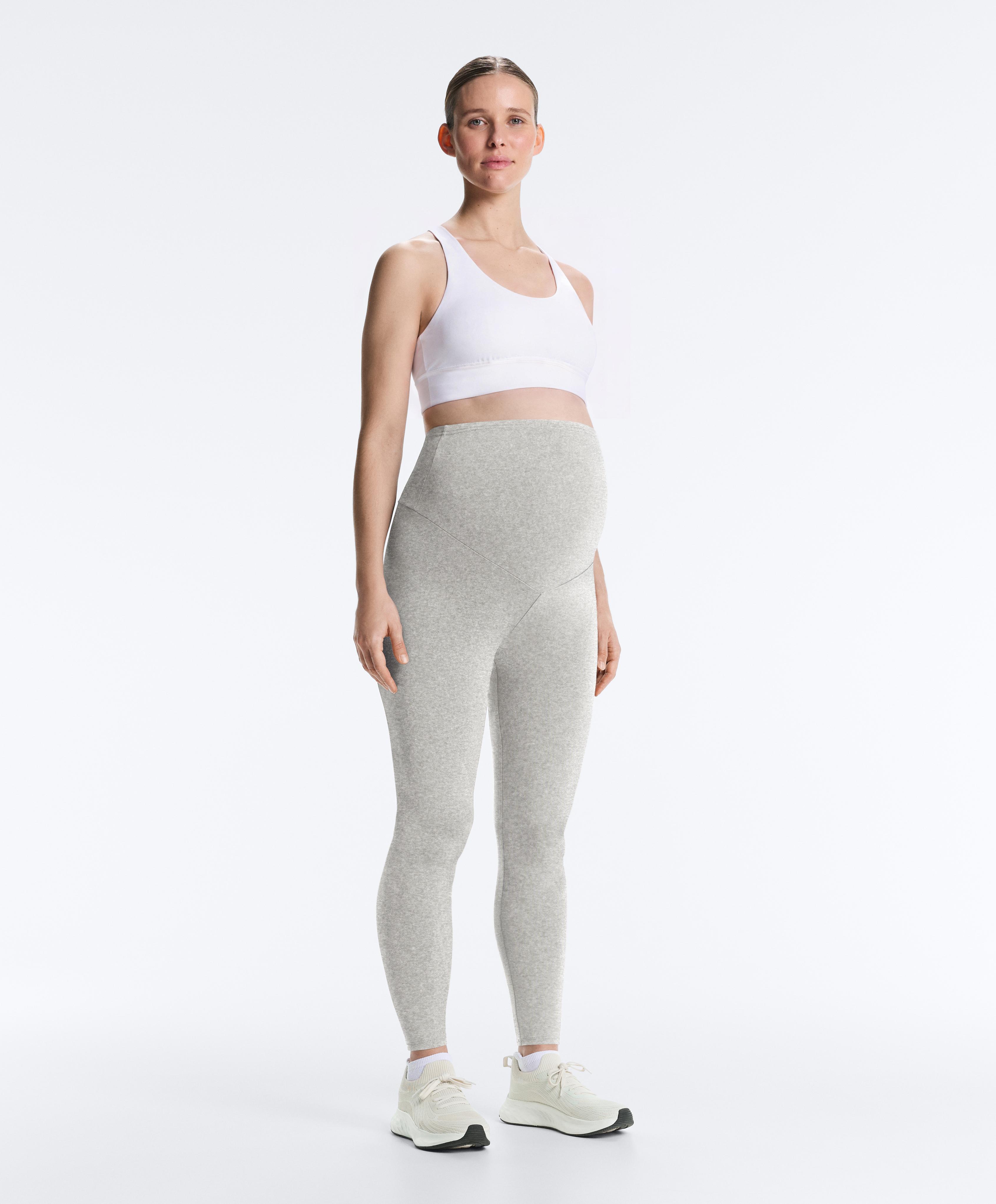 Comfortlux 65cm heathered maternity leggings — PALE GREY