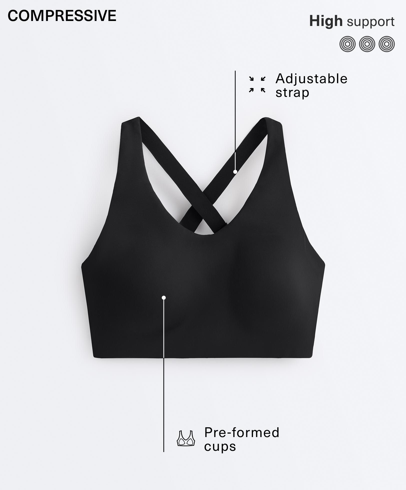 Compressive cross-back sports bra with firm support Compressive cross-back sports bra with firm support
