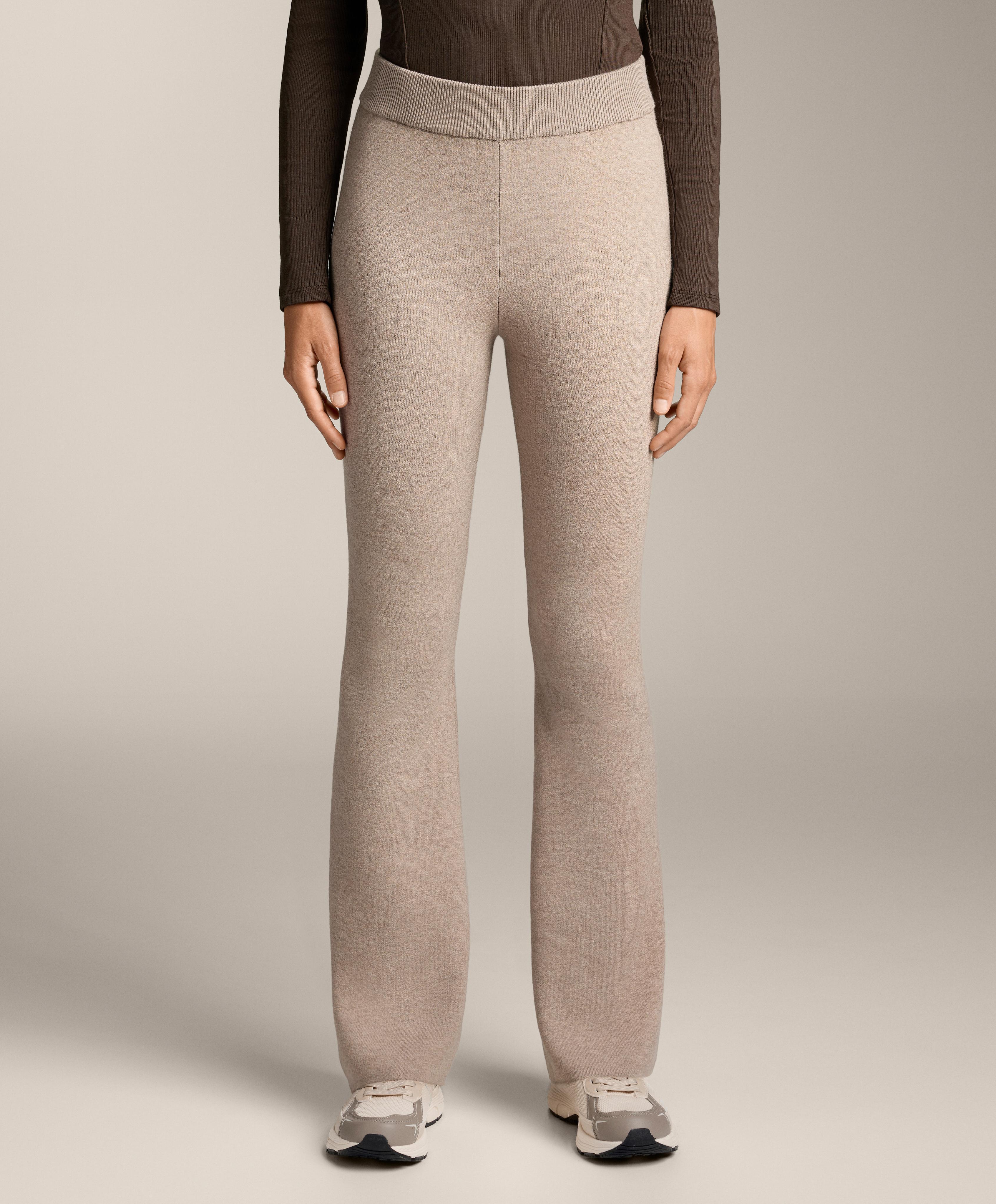 Flare knit trousers — SOFT MINK