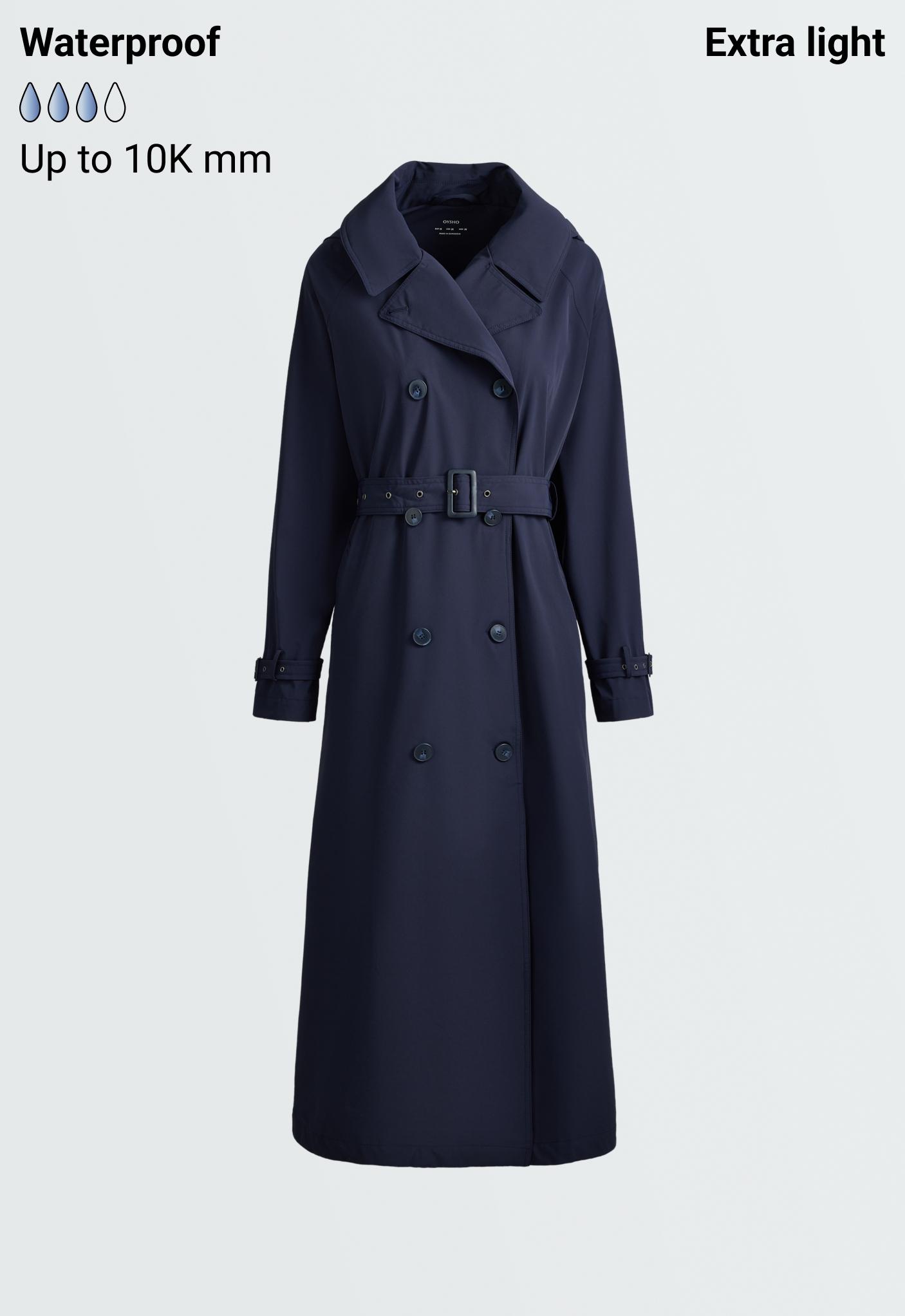 Extra lightweight 10k waterproof long jacket — MIDNIGHT BLUE