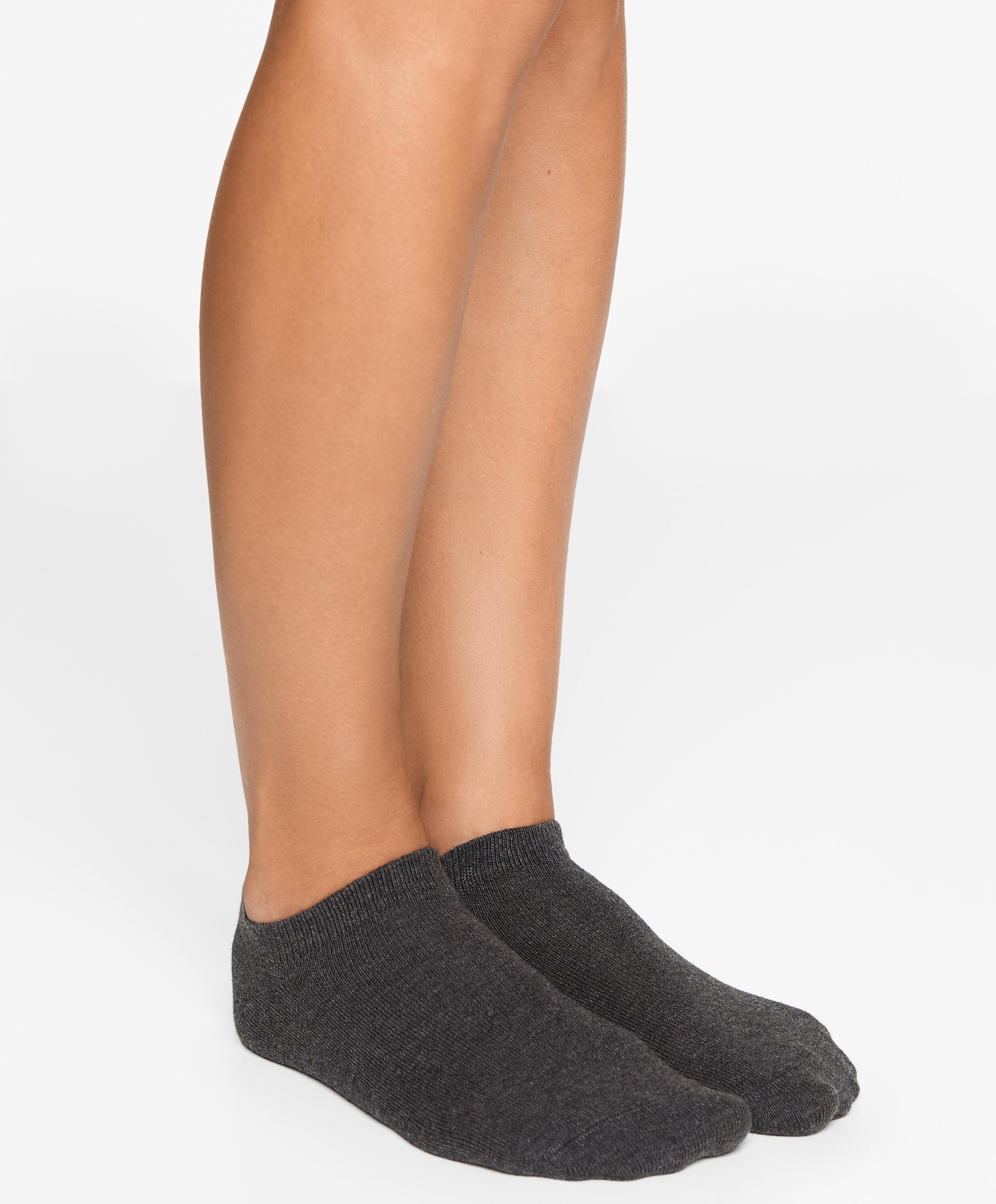 5 pairs of cotton blend sneaker socks — DARK GREY