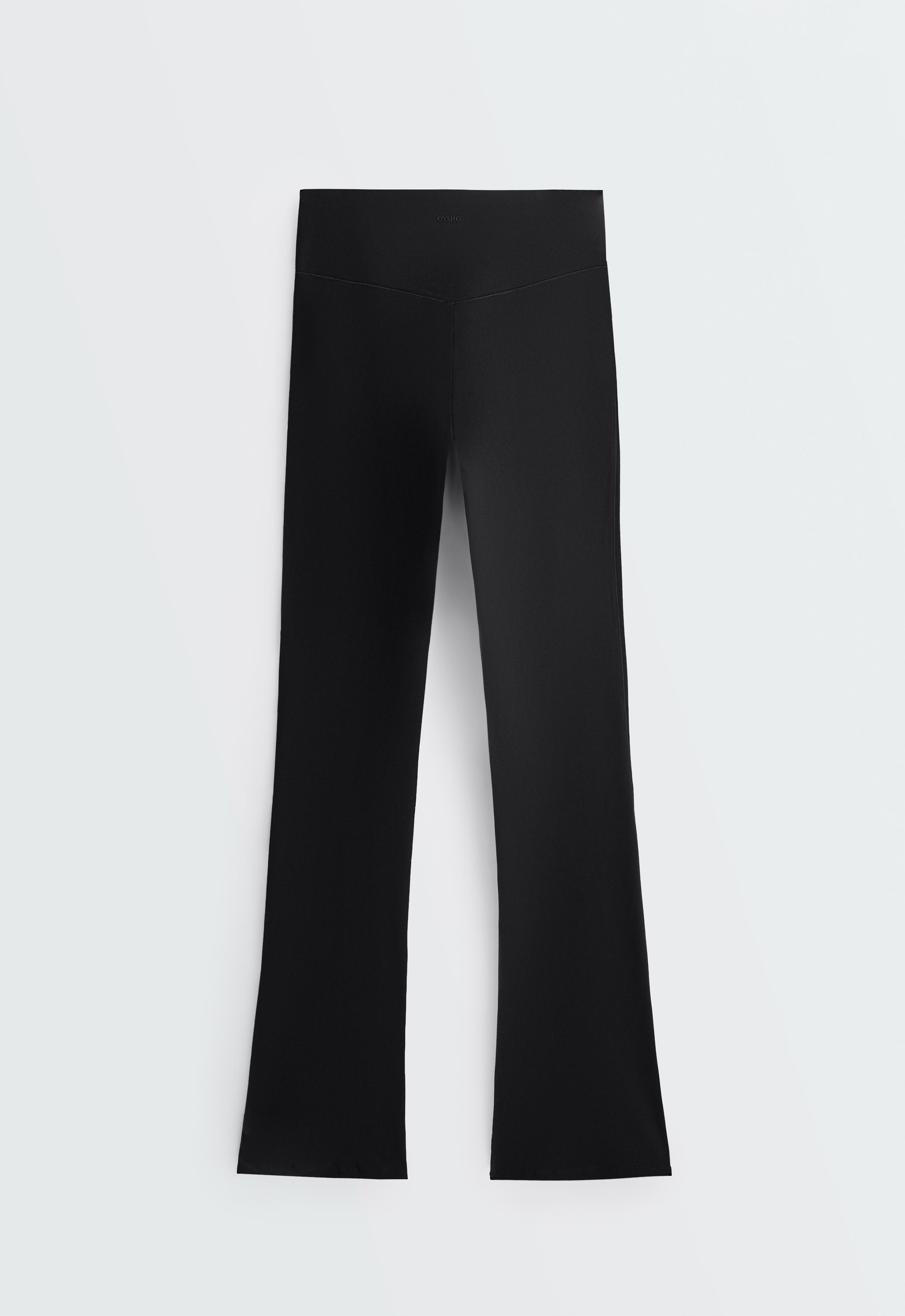 Evermove high rise flare trousers — BLACK
