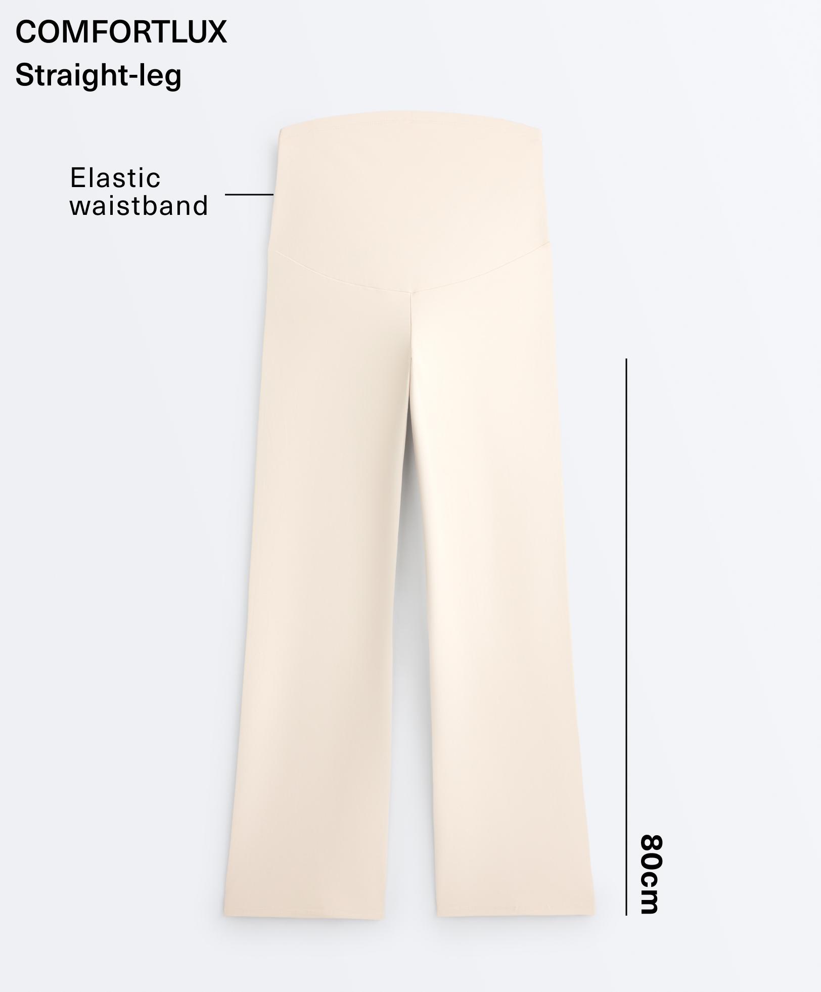 Comfortlux maternity straight-leg trousers — PALE BEIGE