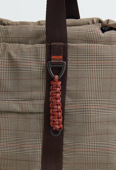 Check print tote bag — BROWN 4