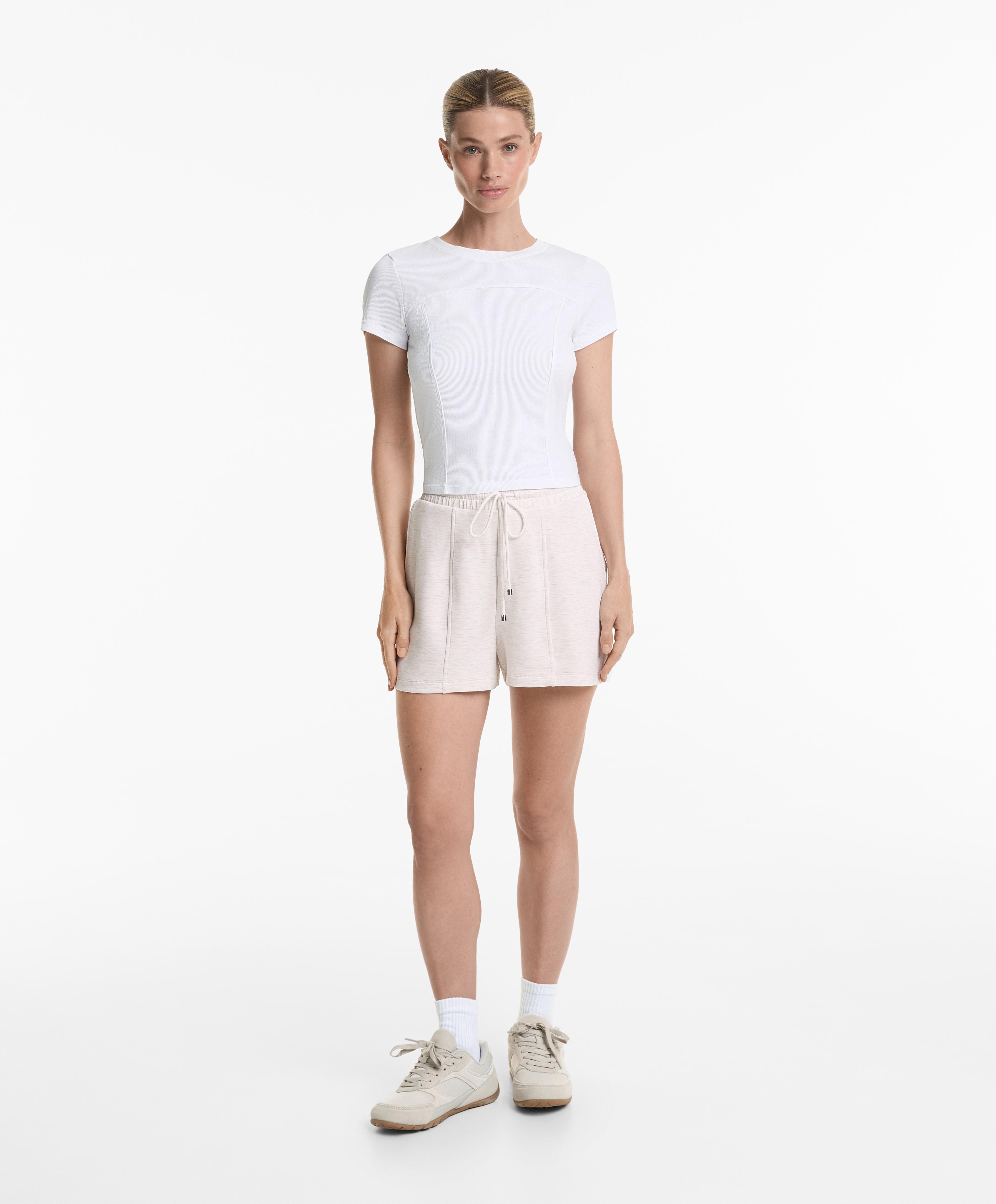 T-shirt à manches courtes rib en coton et modal T-shirt à manches courtes rib en coton et modal