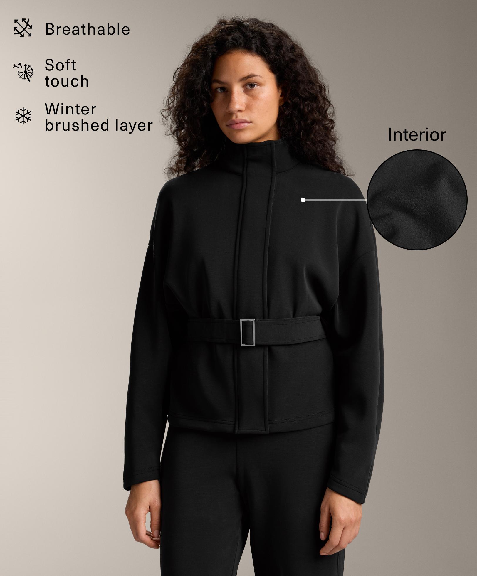 Chamarra cinturón con modal brushed