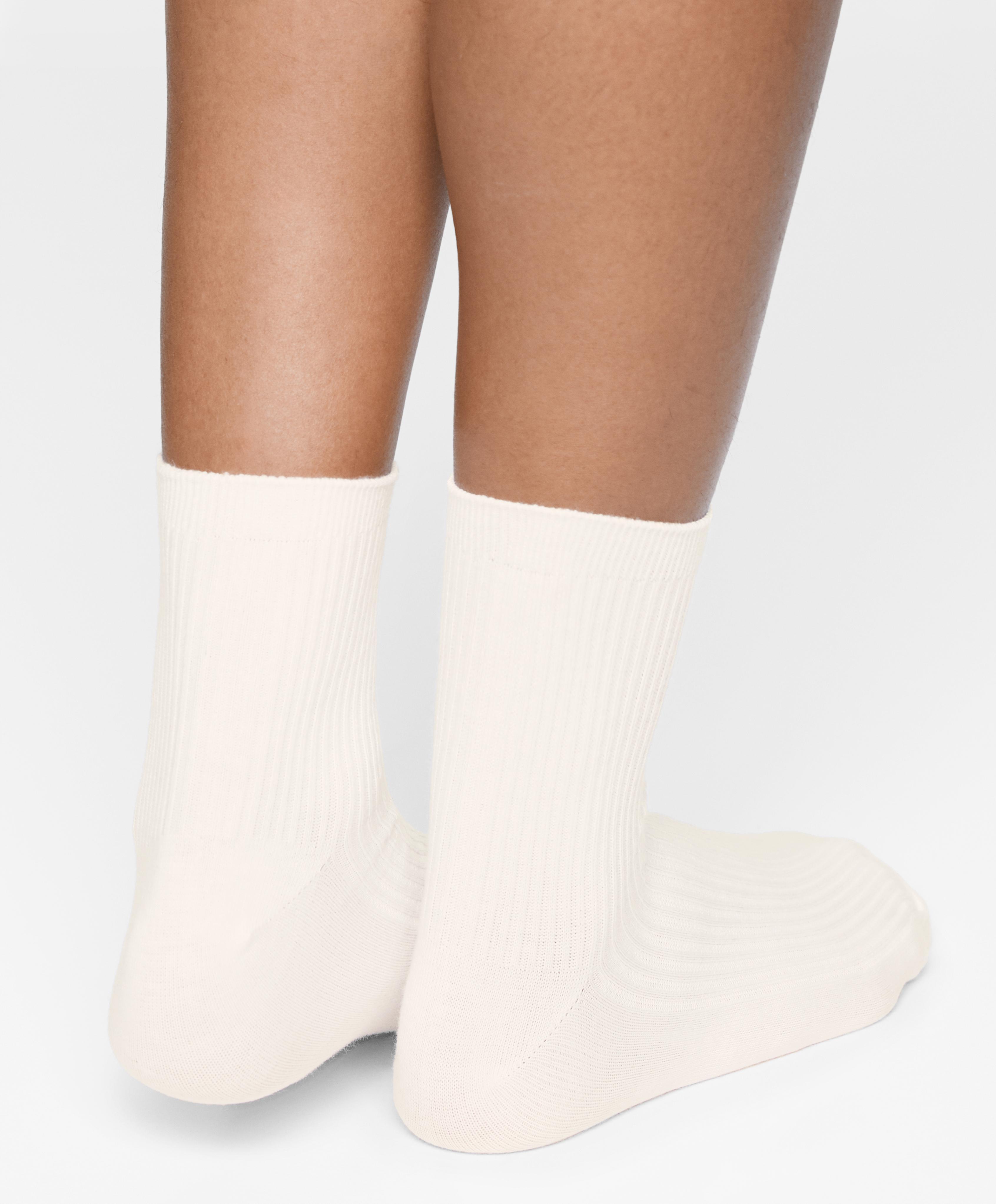 5 pairs of cotton blend quarter socks — PALE ECRU