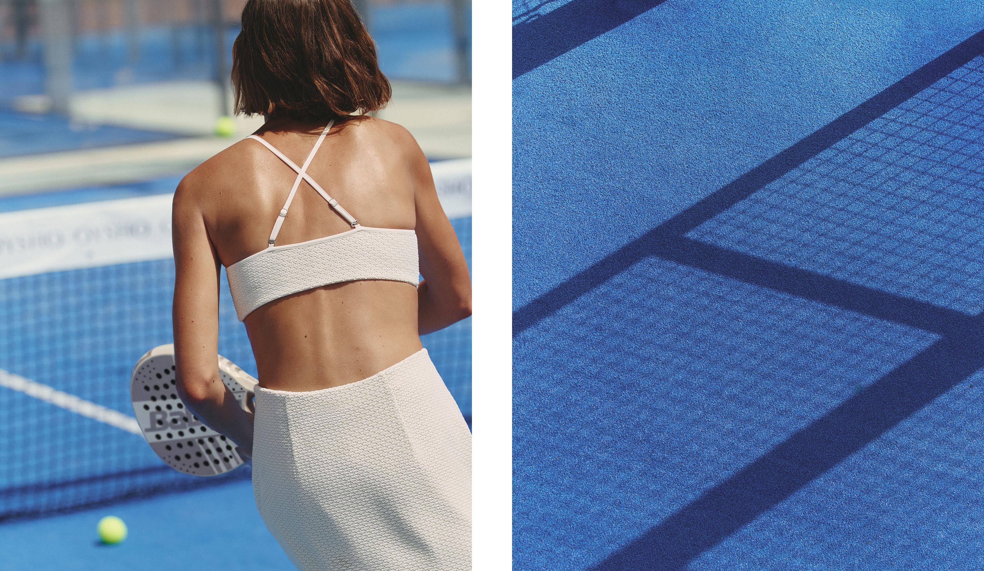 Low-support Comfortlux crochet sports bra — PALE ECRU
