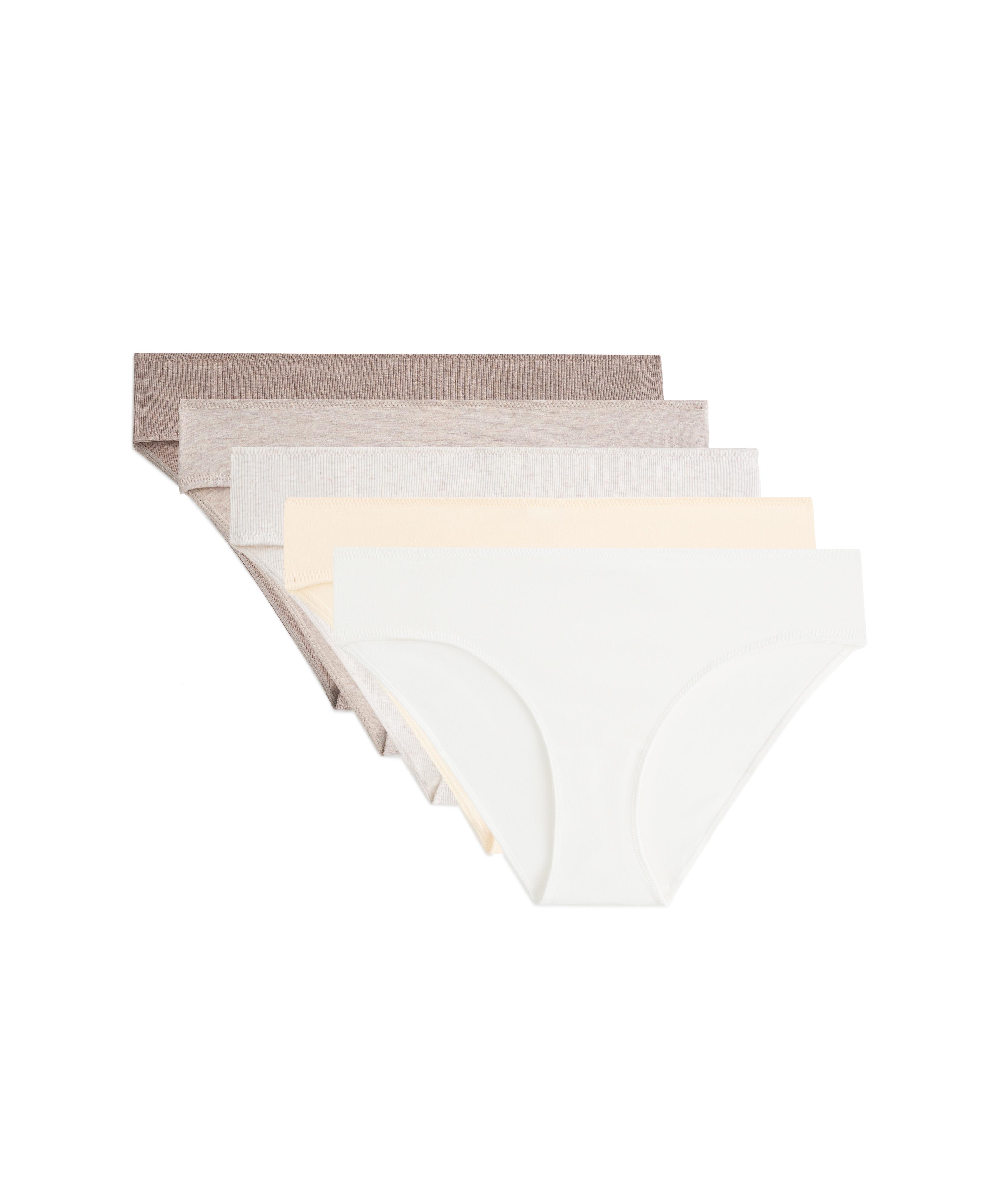 5 rib cotton blend classic briefs — TAN MELANGE